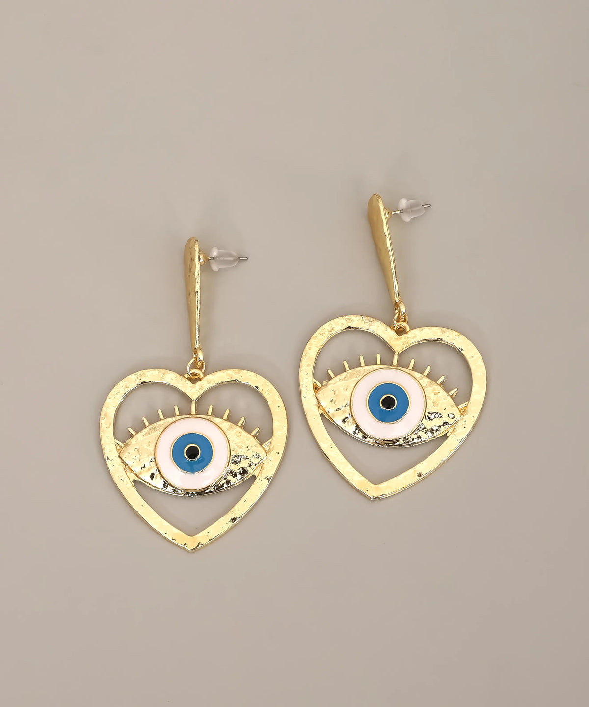 Evil Eye Heart Drop Earrings