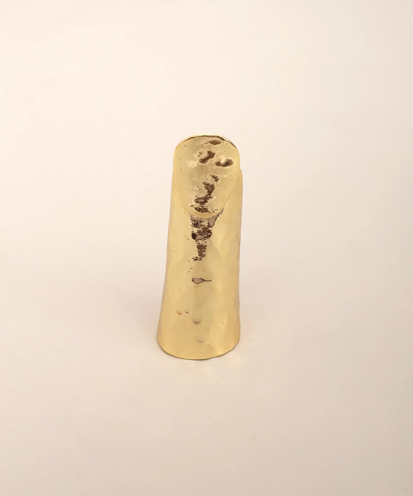 Gold Plated Elongated Organic Statement Ring Adjustable