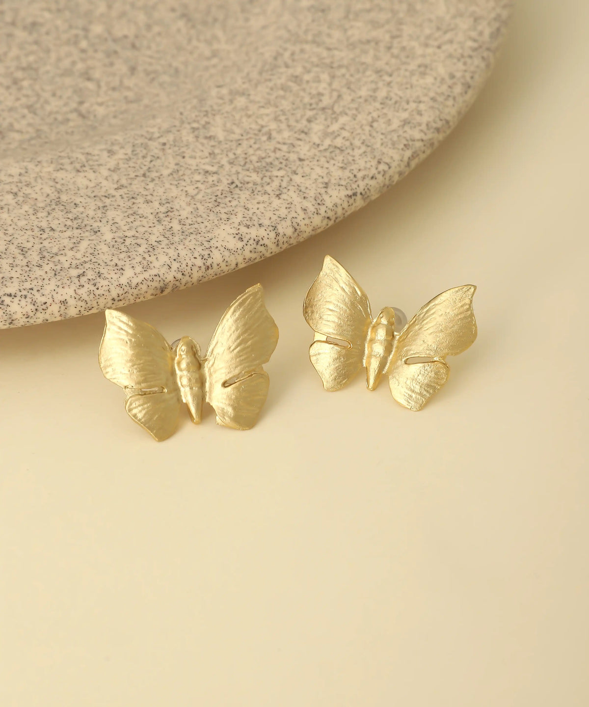 Gold Butterfly Stud Earrings