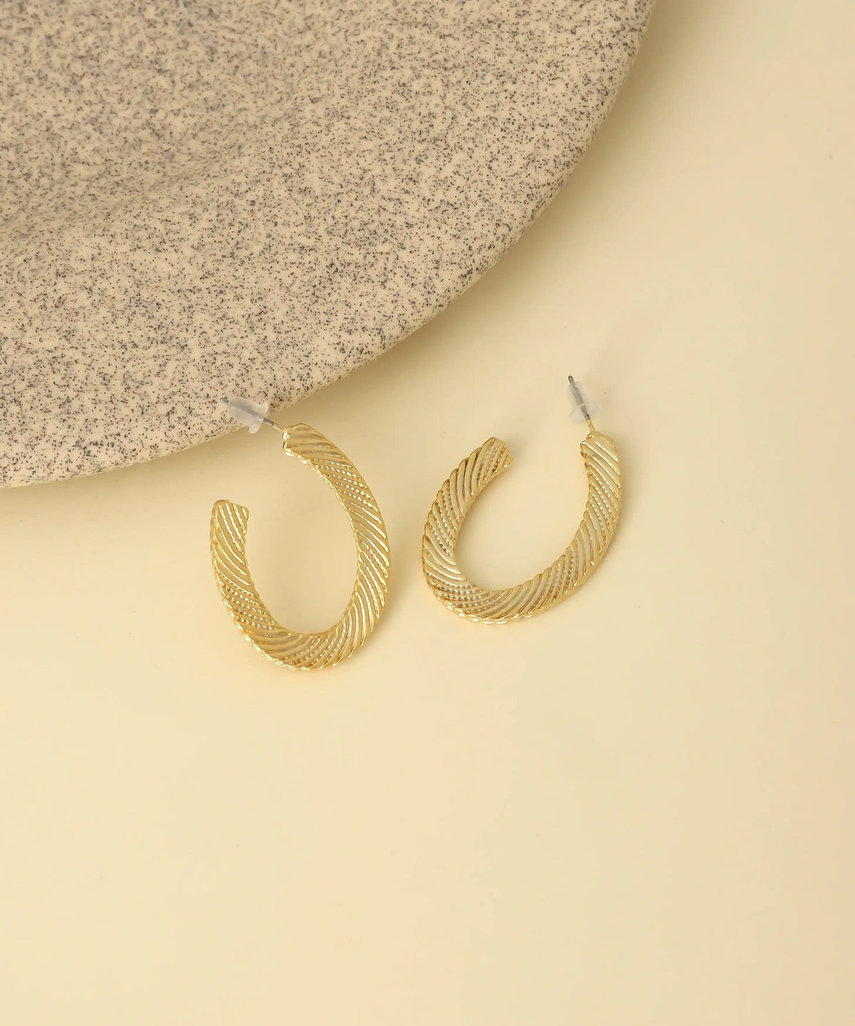 Twisted Gold Hoop Earrings