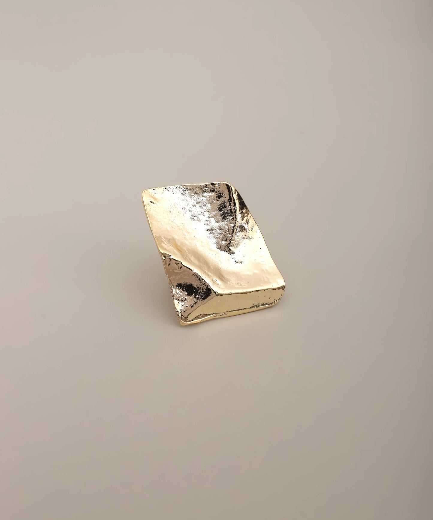 Gold Abstract Plate Ring