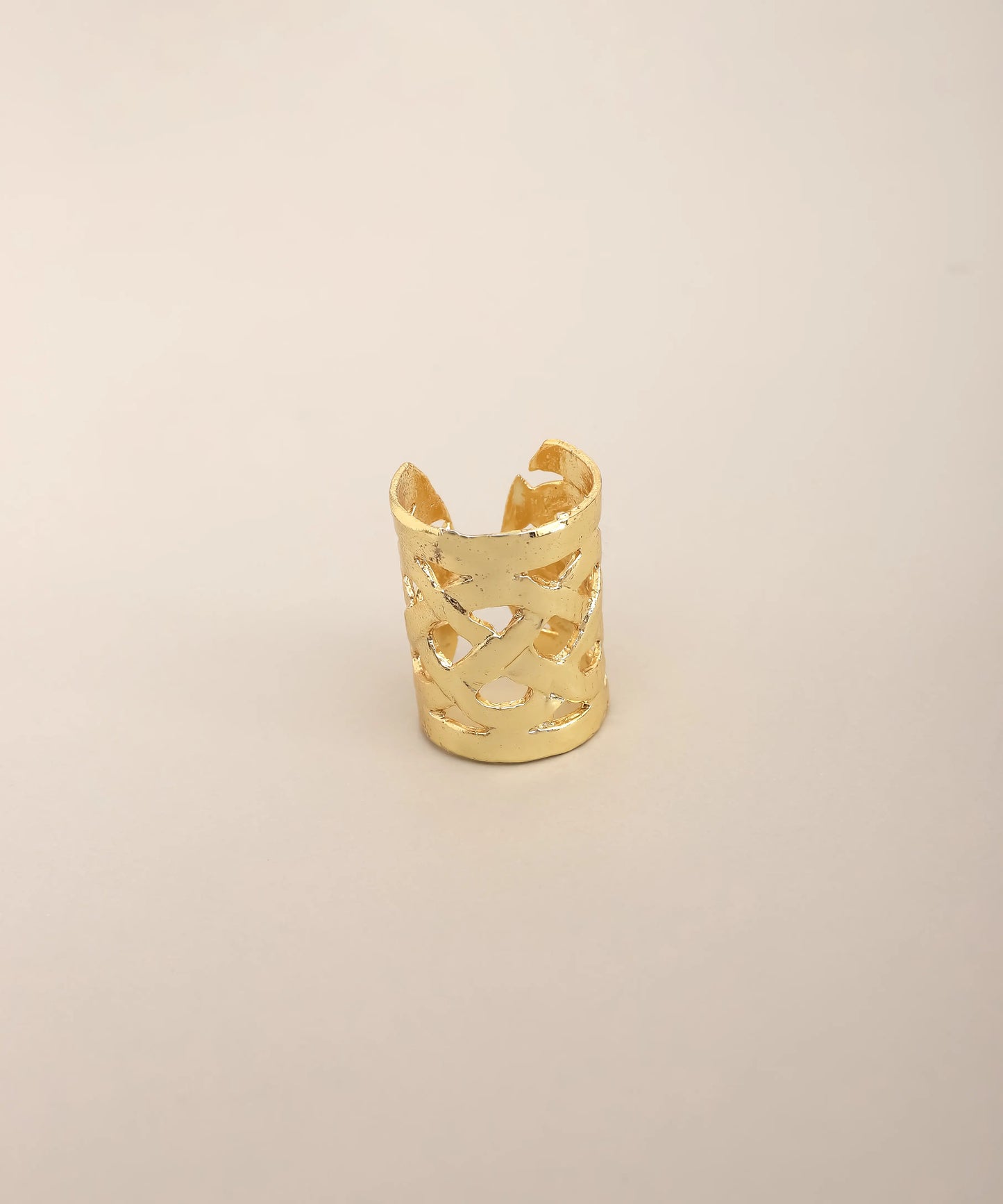 Gold Abstract Cutout Wide Ring