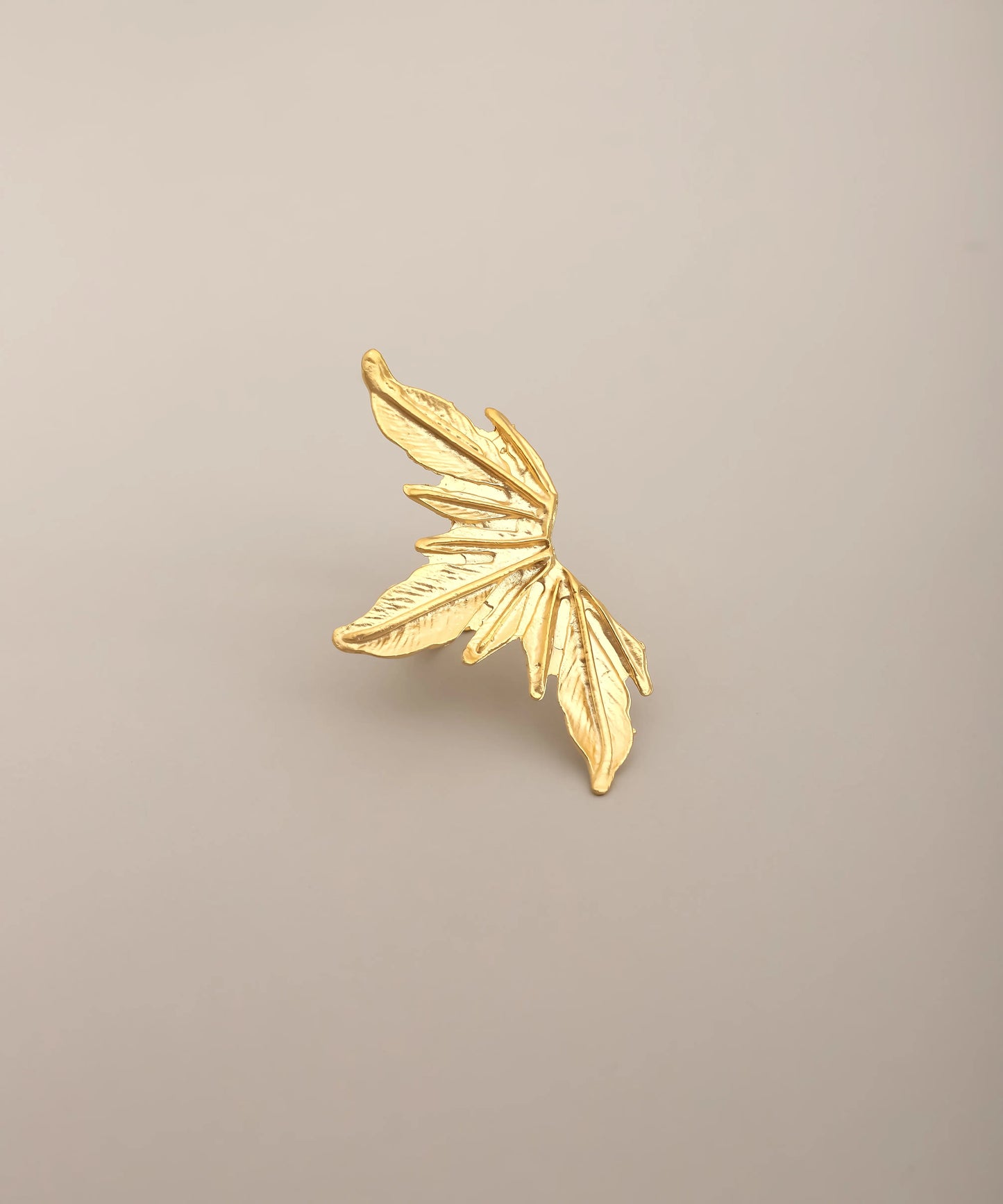 Gold Leaf Wing Adjustable Ring
