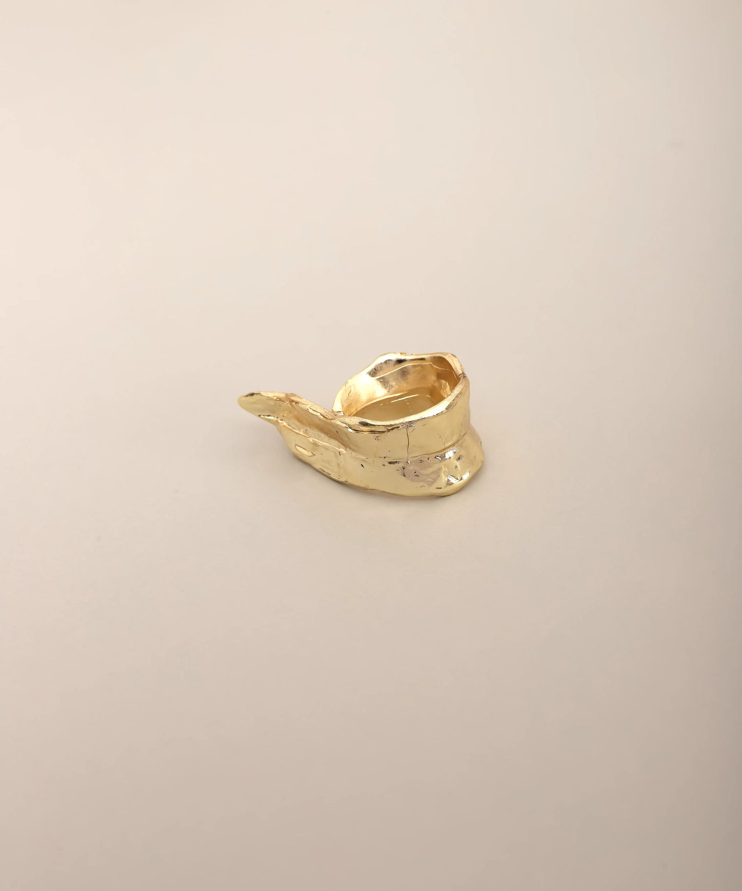 Gold Organic Wave Adjustable Ring