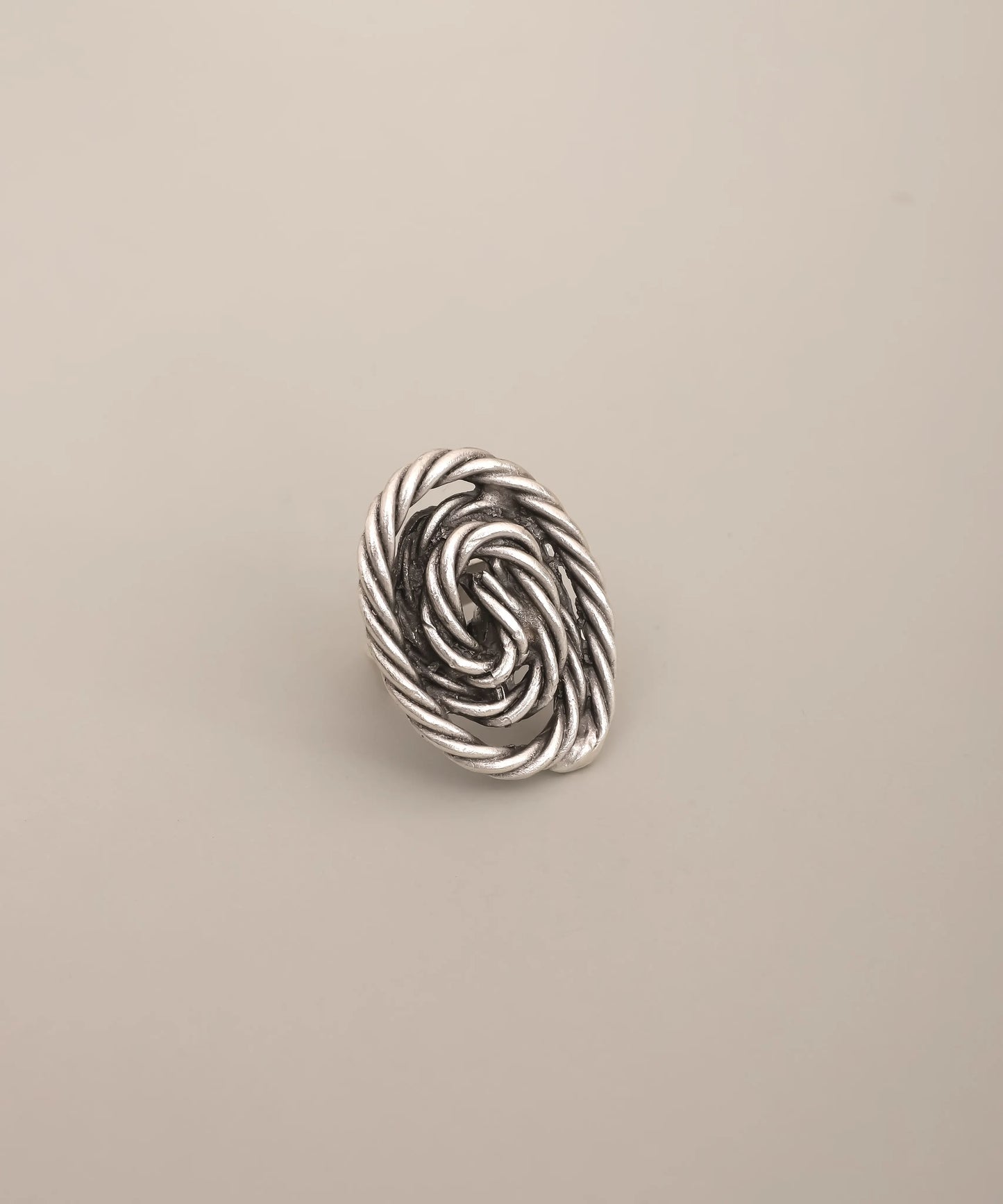 Twisted Knot Textured Ring