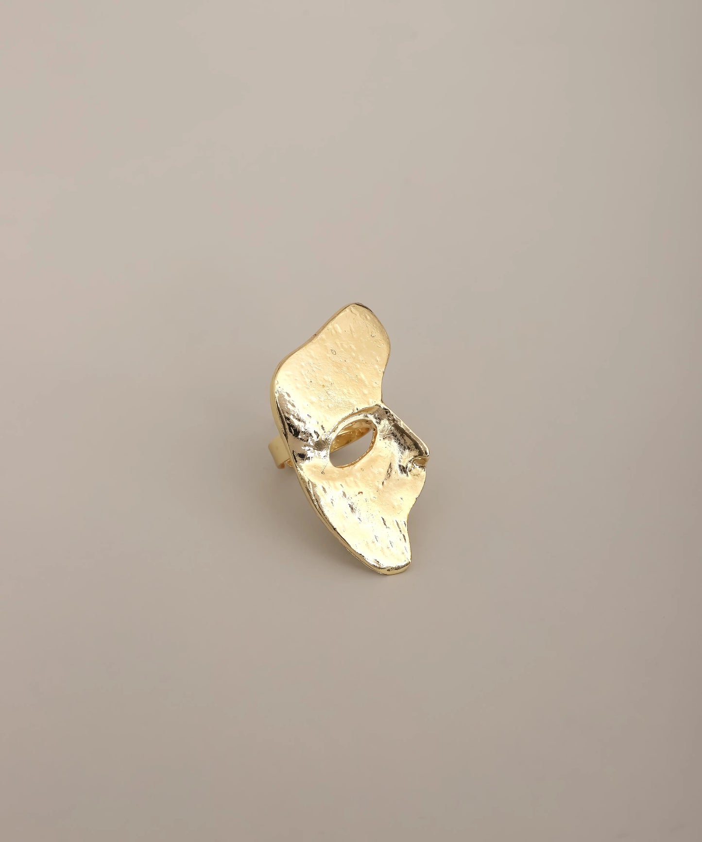 Abstract Mask Face Ring Gold