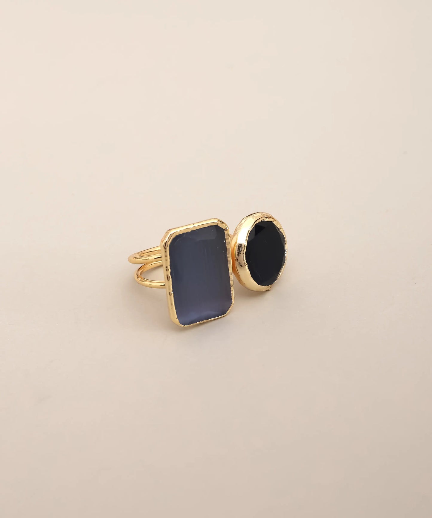 Dual Stone Geometric Statement Ring