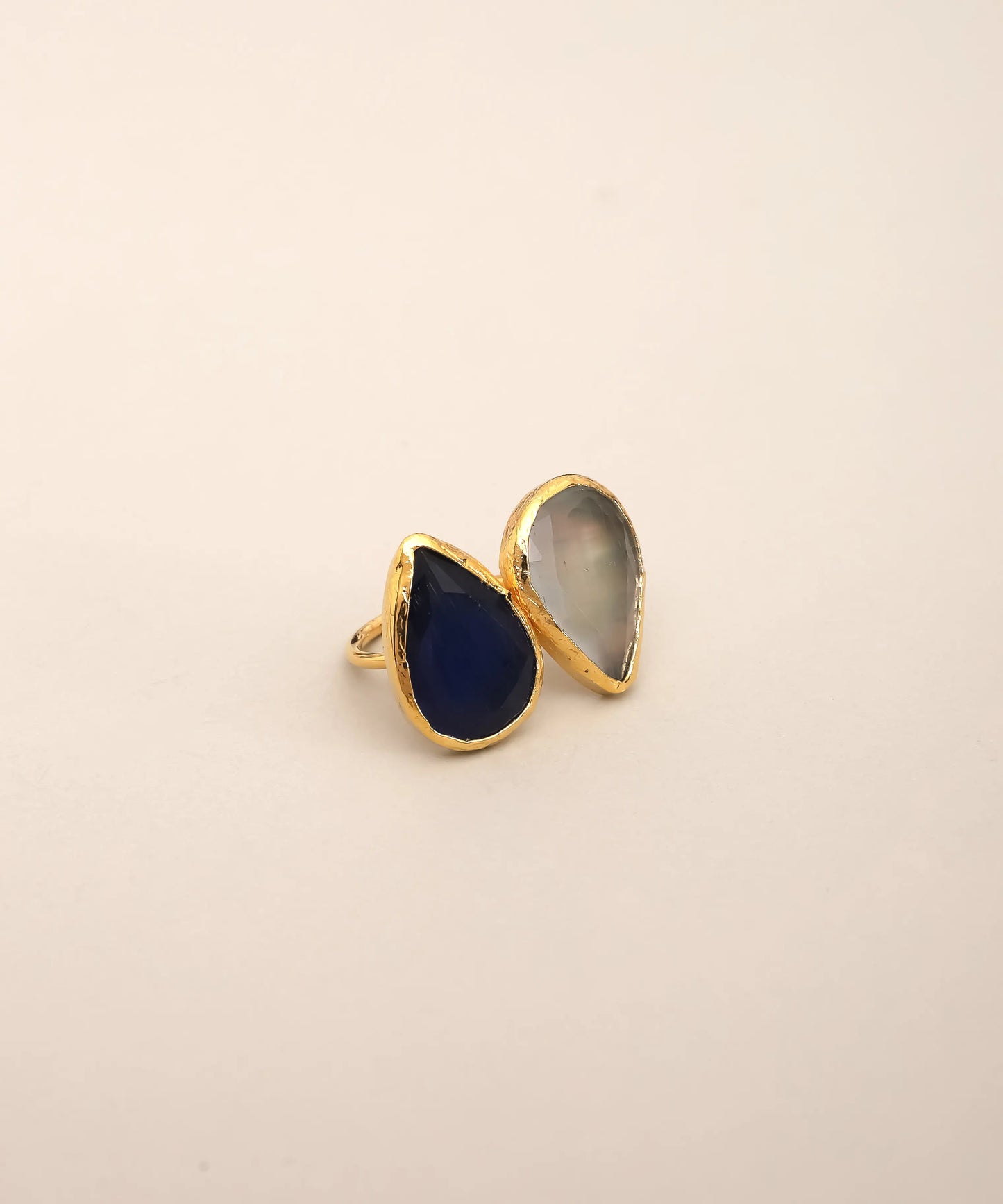 Dual Teardrop Stone Minimal Ring