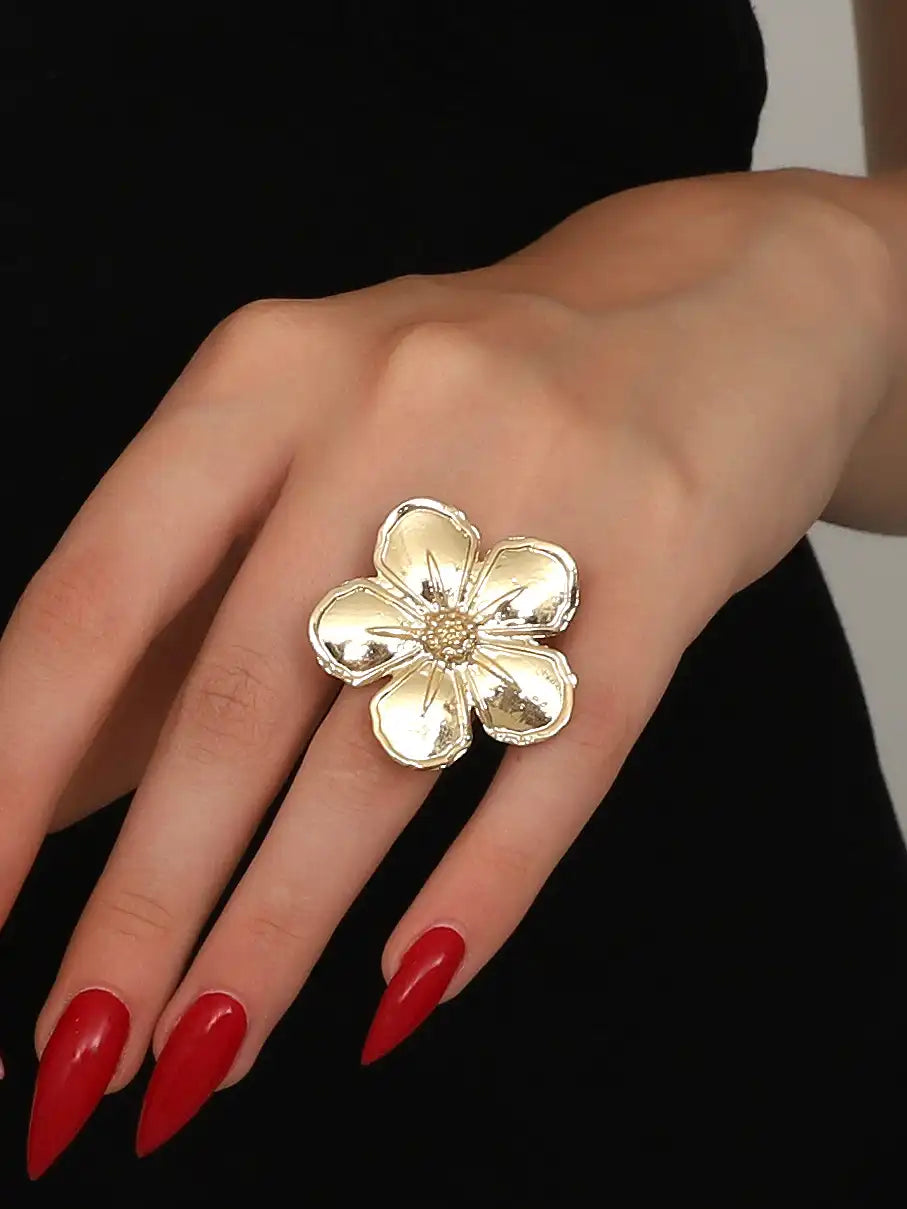 Gold Flower Statement Ring