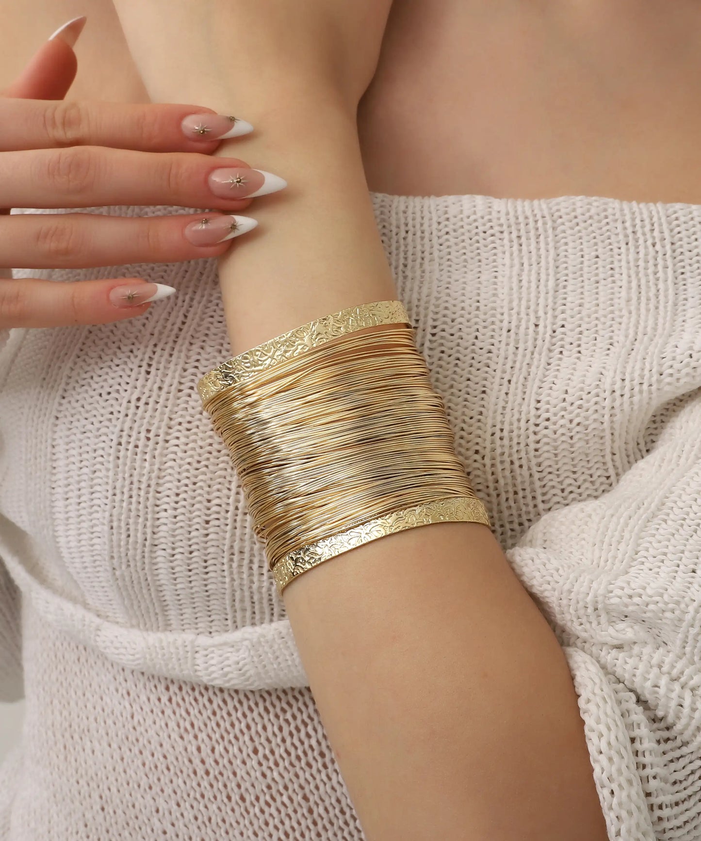 Gold Plated Large Cuff Bracelet