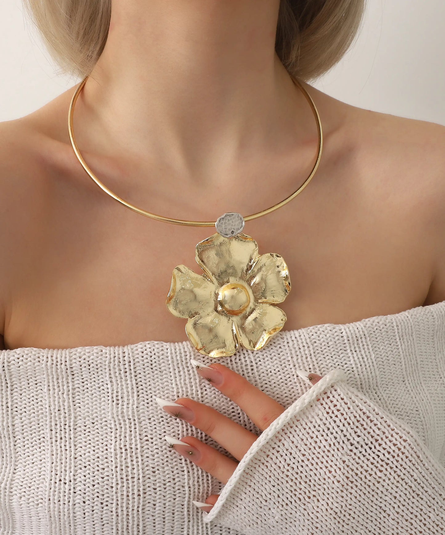 Gold Plated Flower Necklace