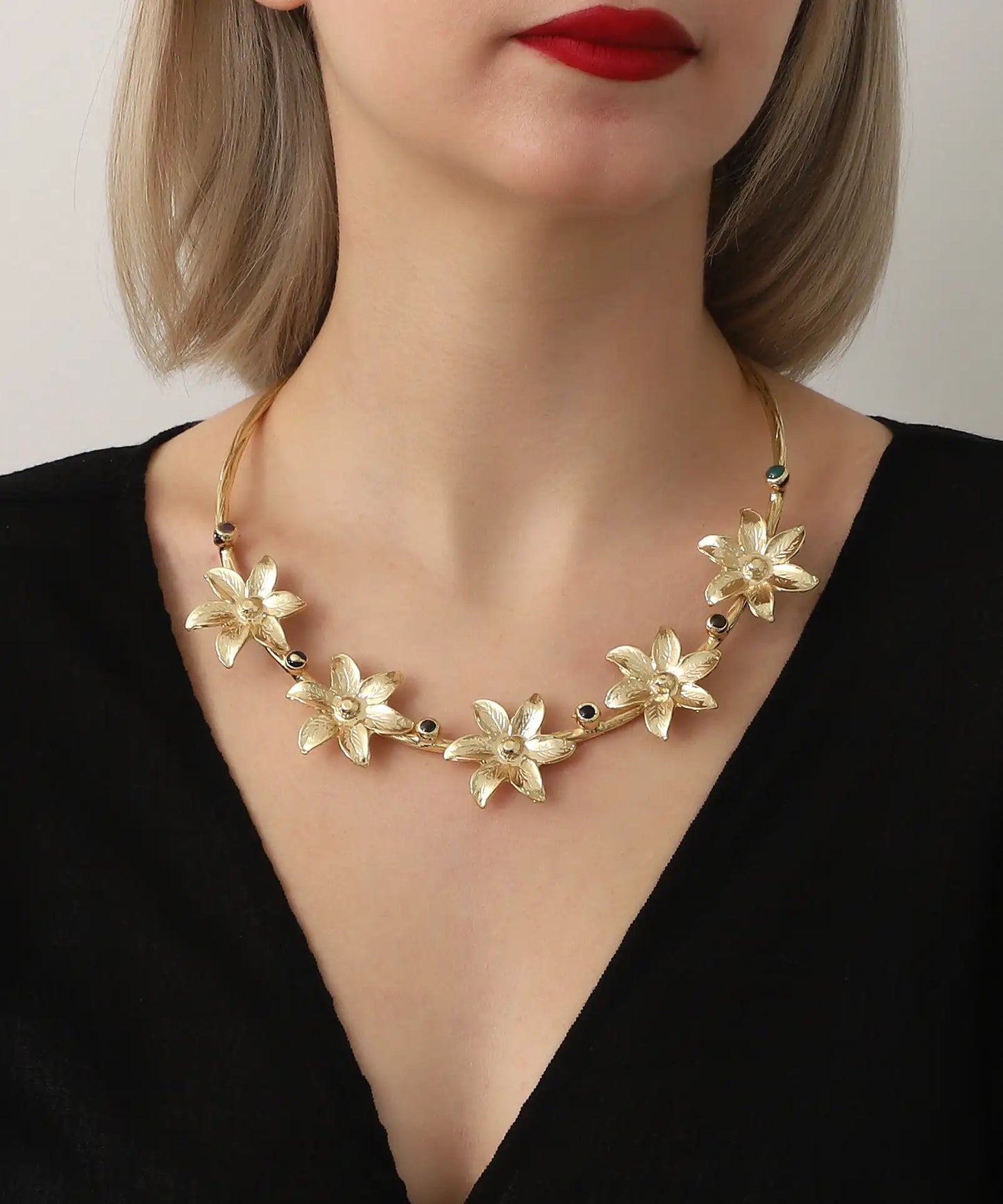 Gold Plated Flower Necklace
