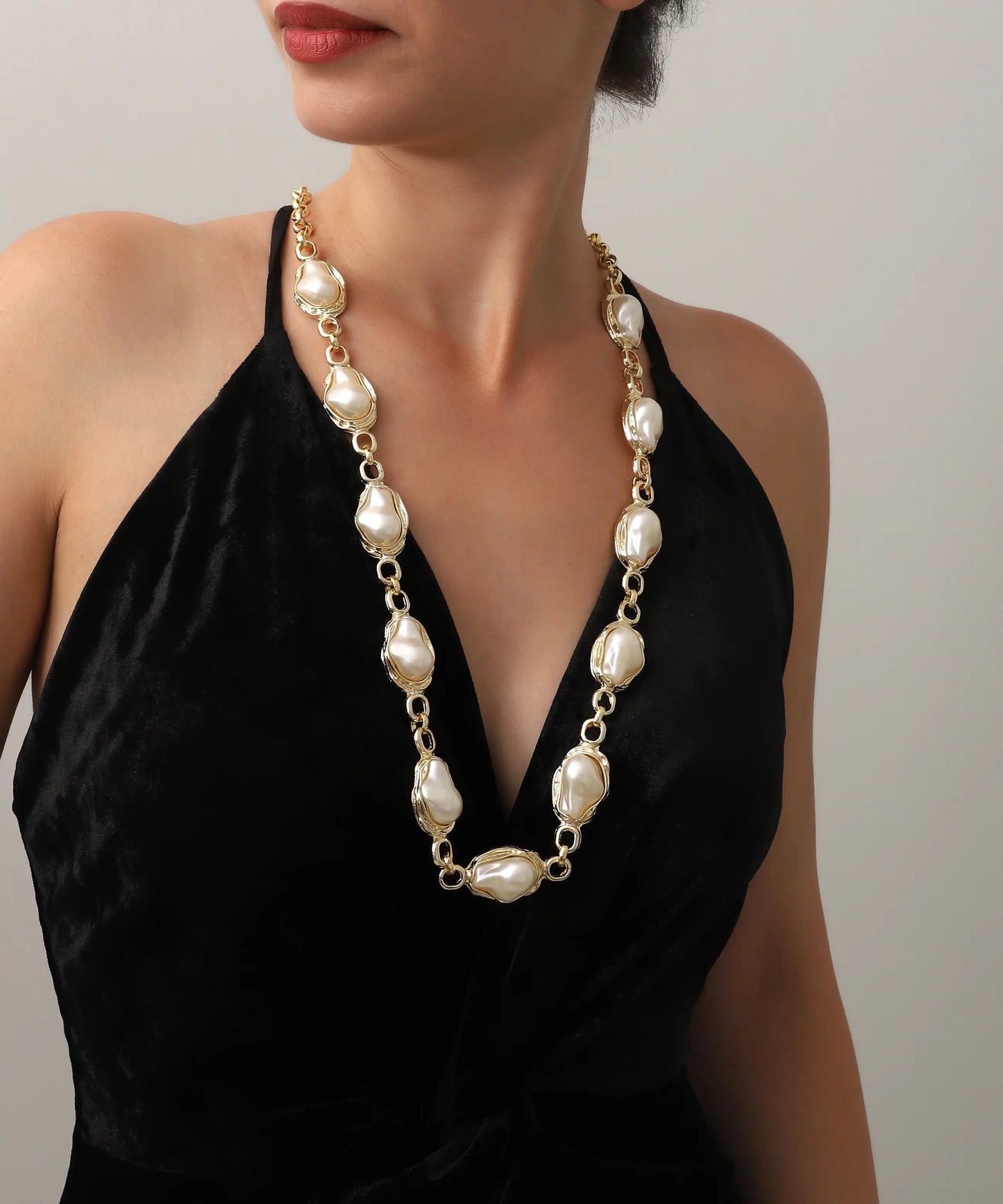 Gold Plated Pearl Necklace