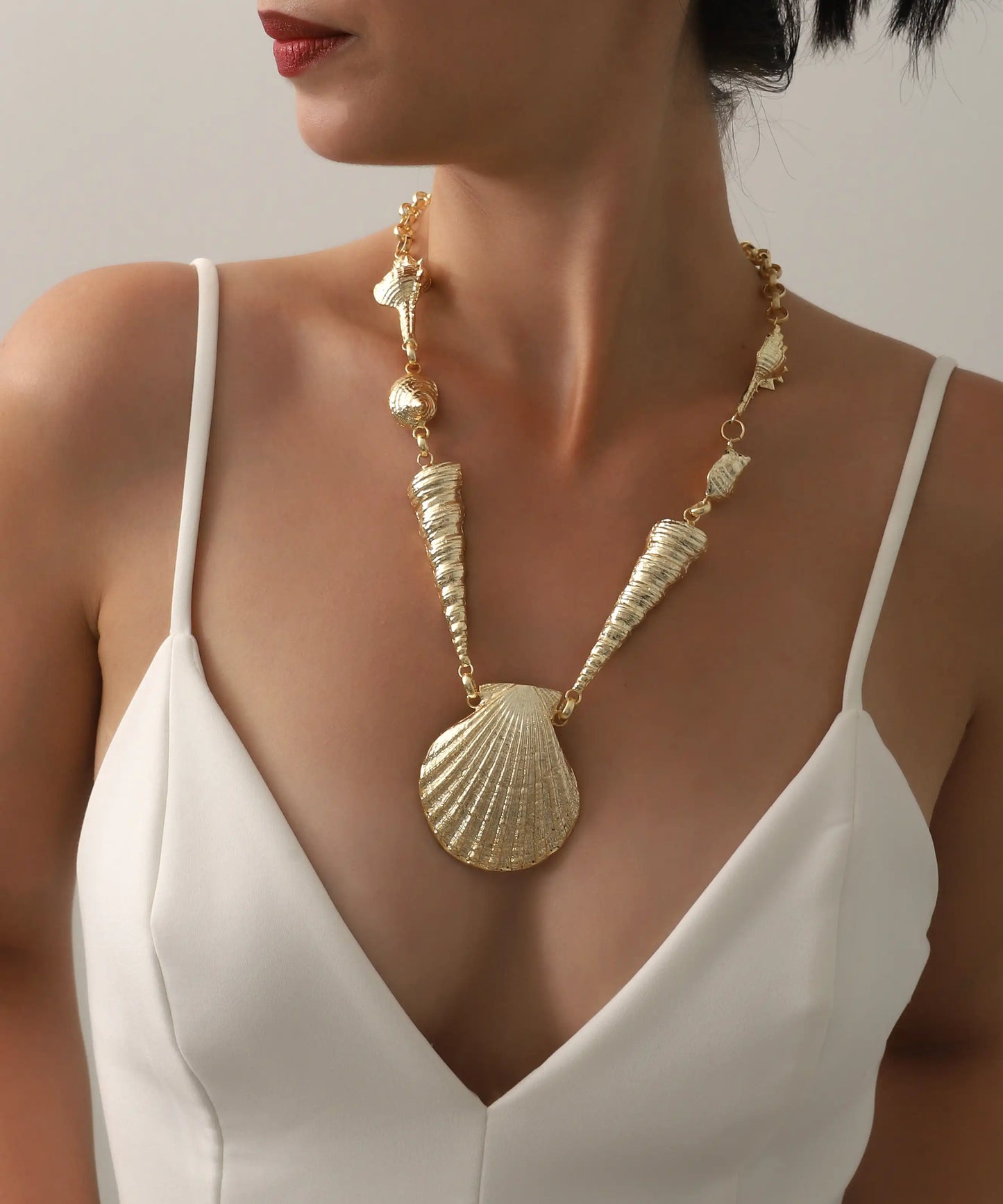 Gold Plated Oyster Necklace