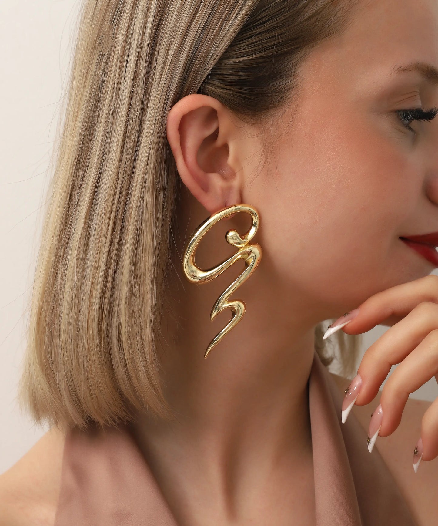 Gold Plated Abstract Earrings