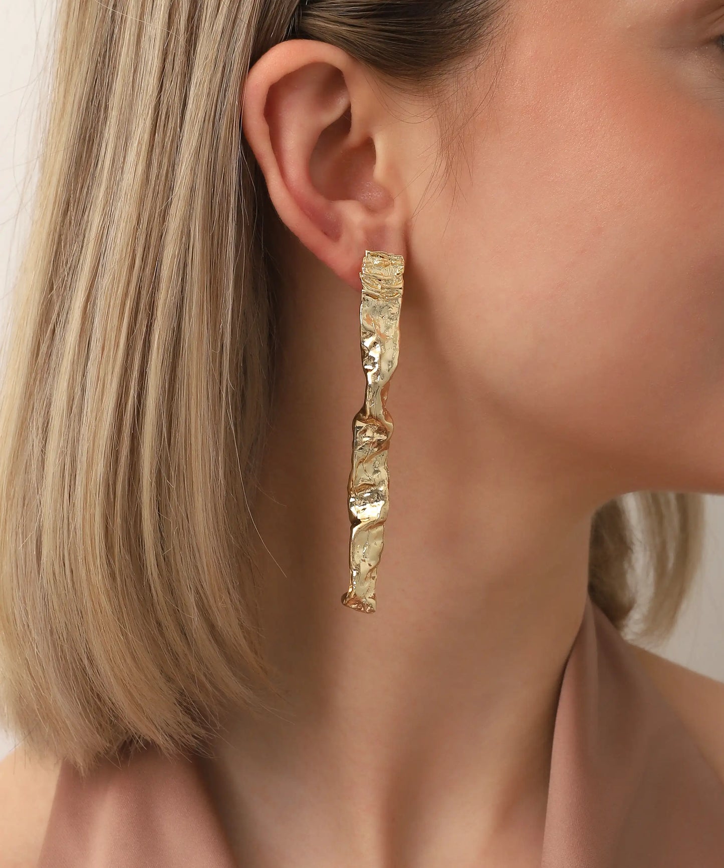 Gold Plated Hammered Earrings