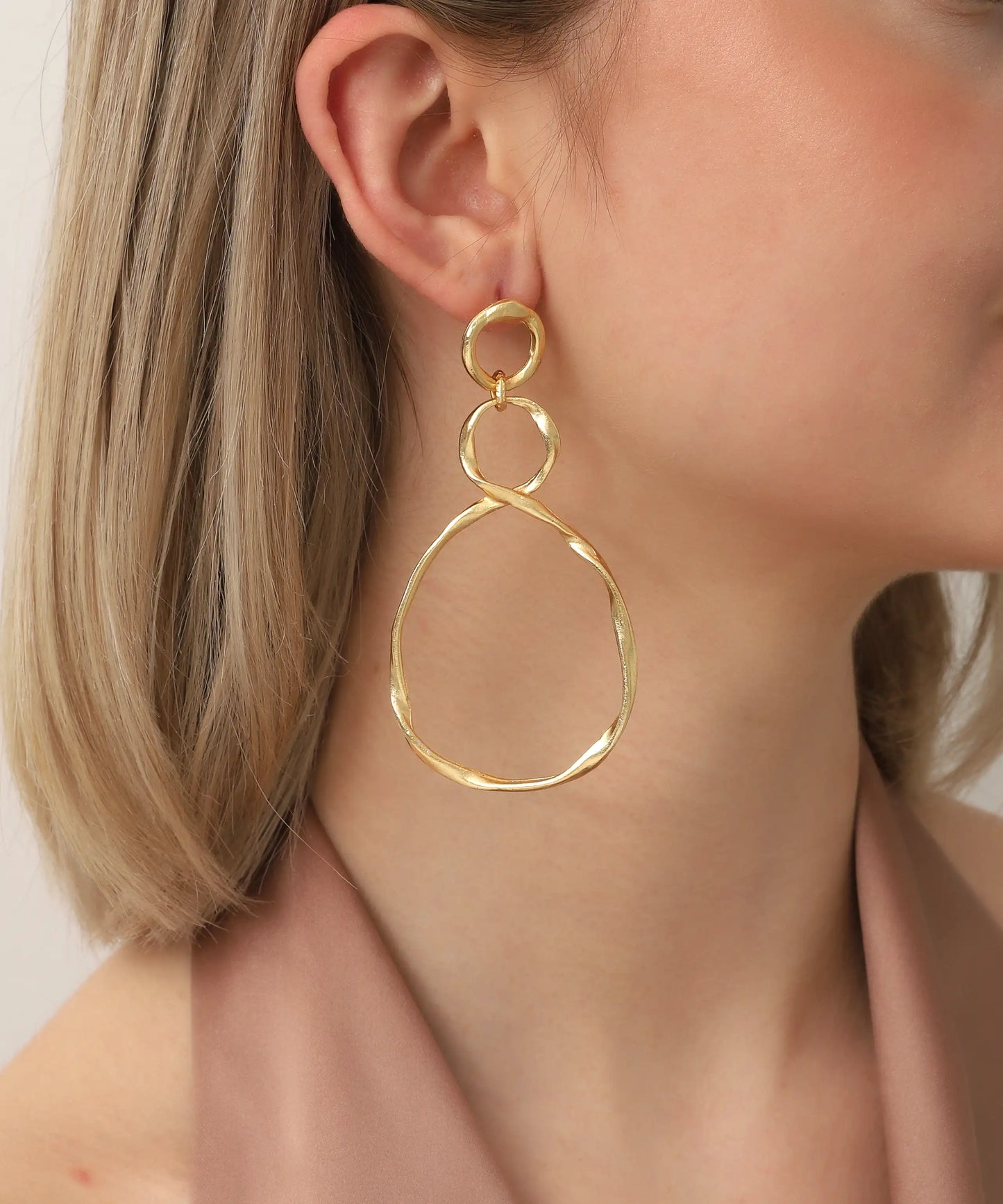 Gold Plated Large Earrings