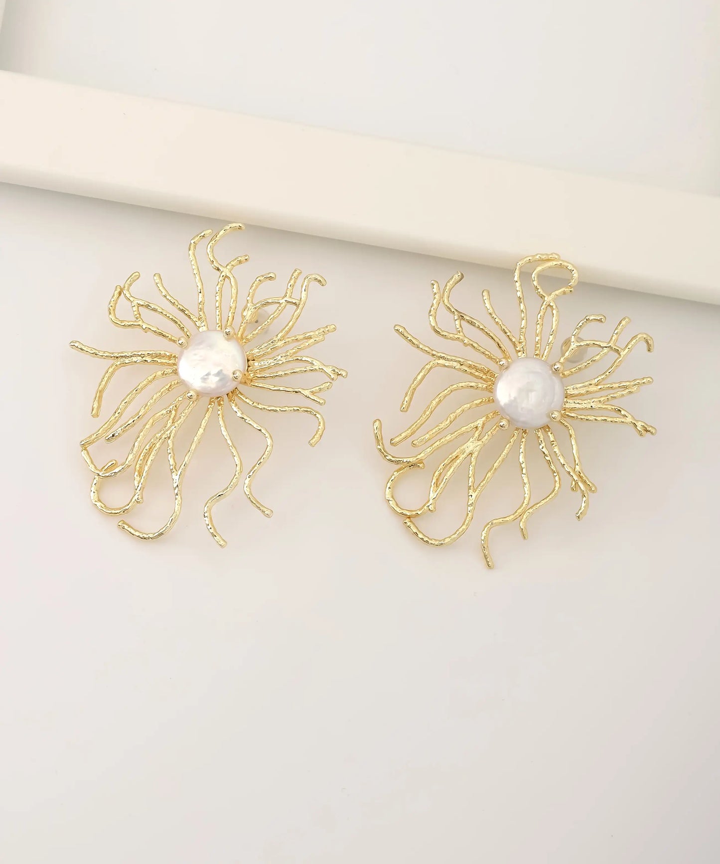 Gold Plated Stone Earrings