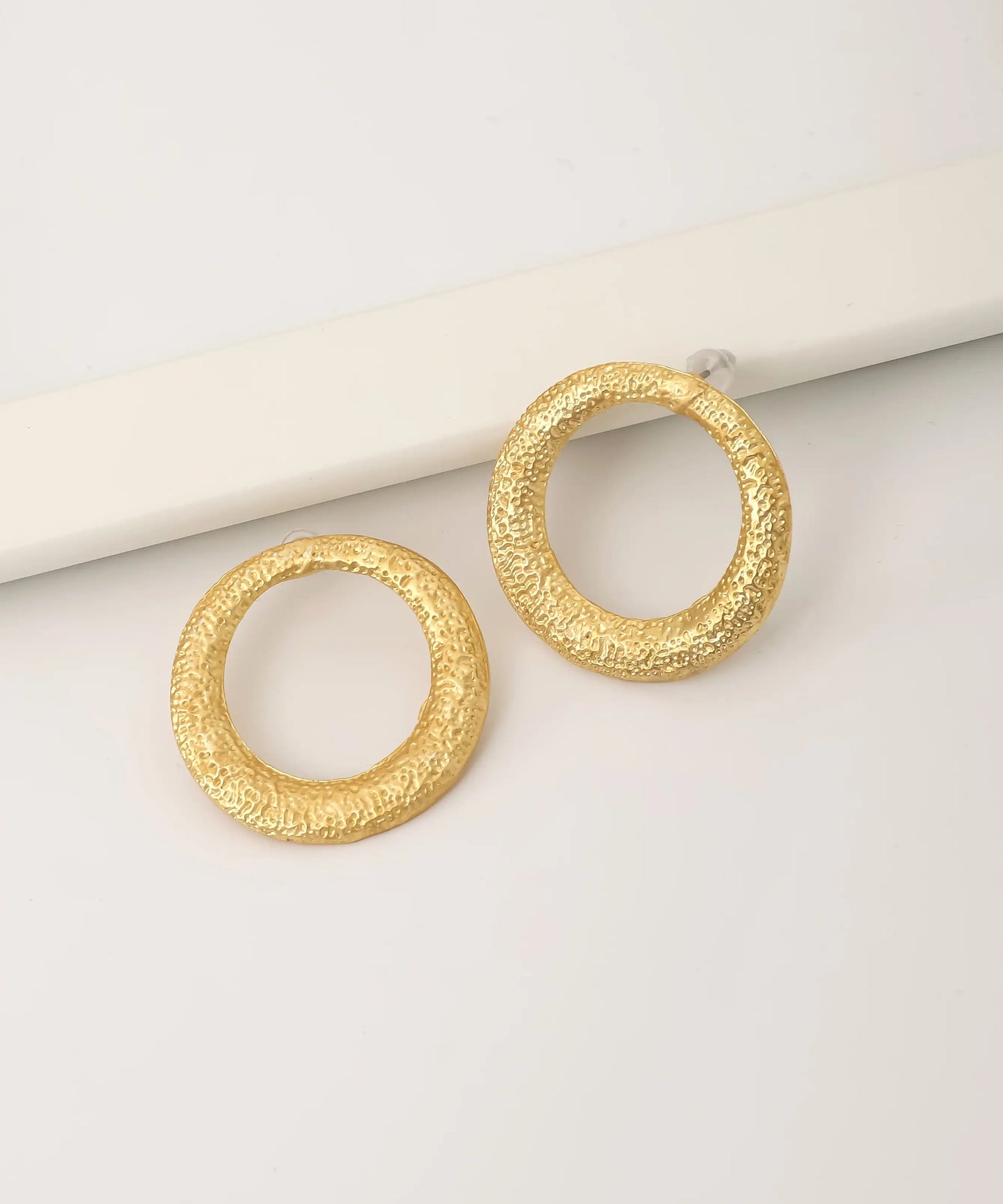 Gold Plated Circle Earrings