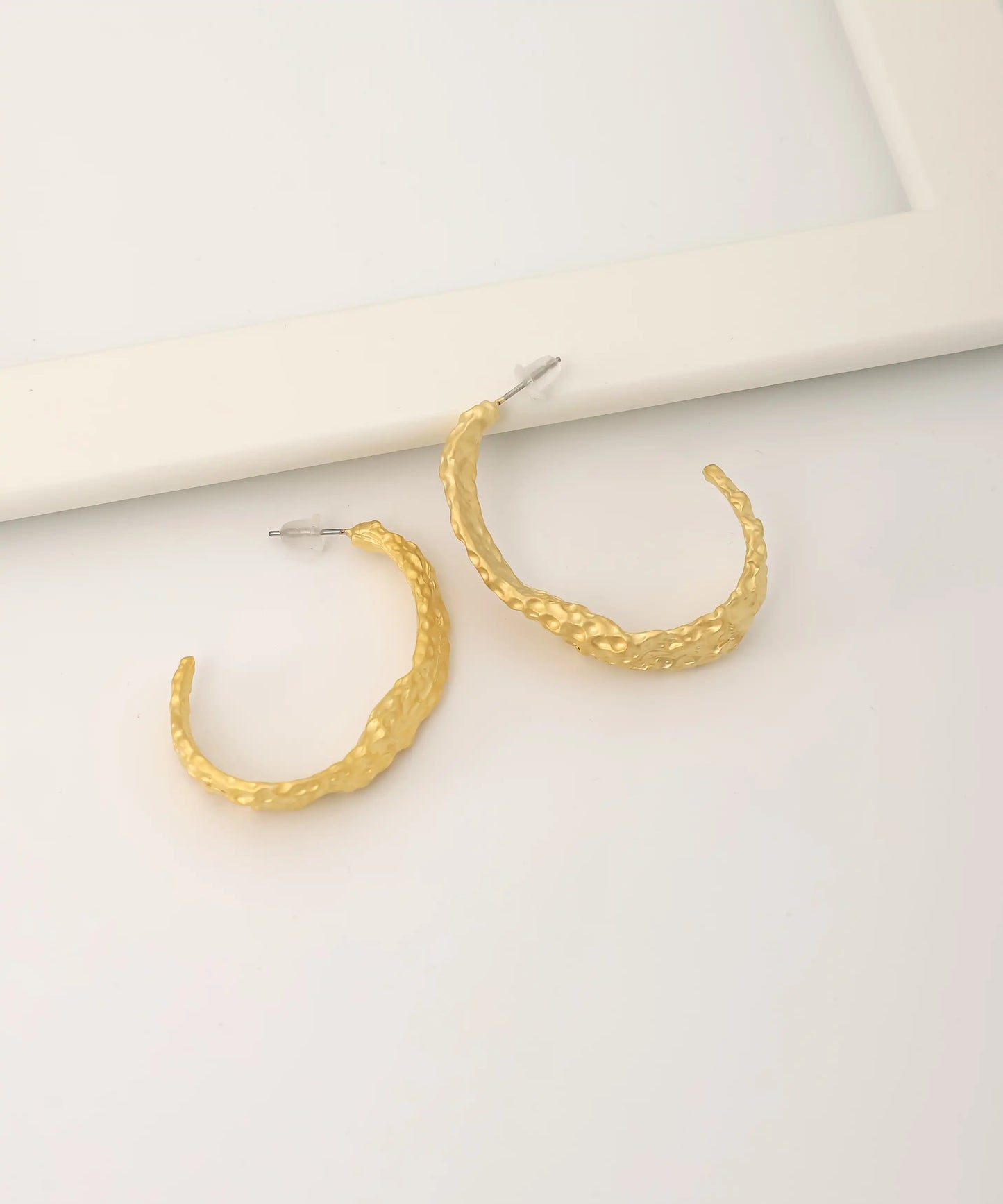 Gold Plated Hammered Earrings
