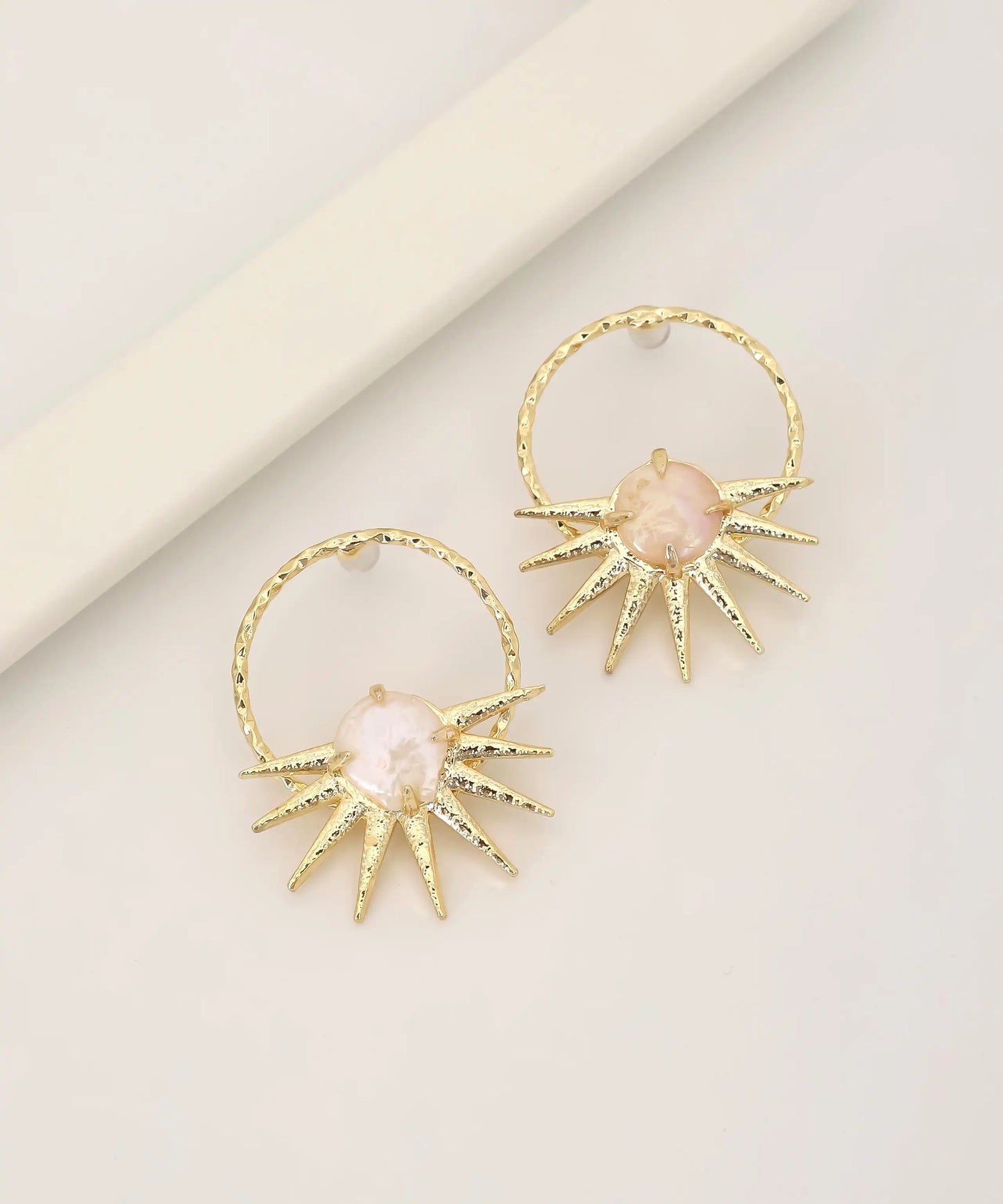 Gold Plated Stone Earrings