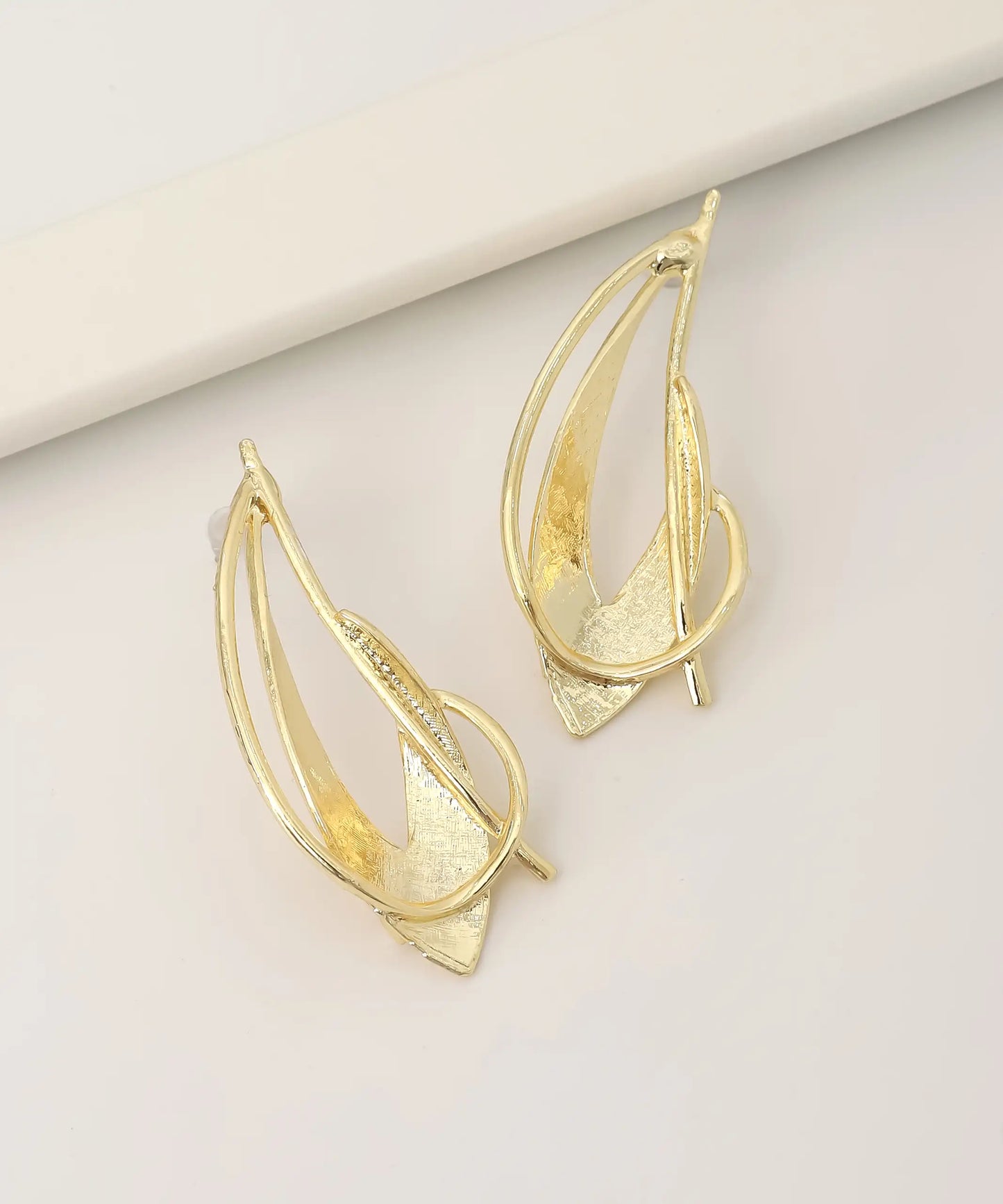 Gold Plated Abstract Earrings