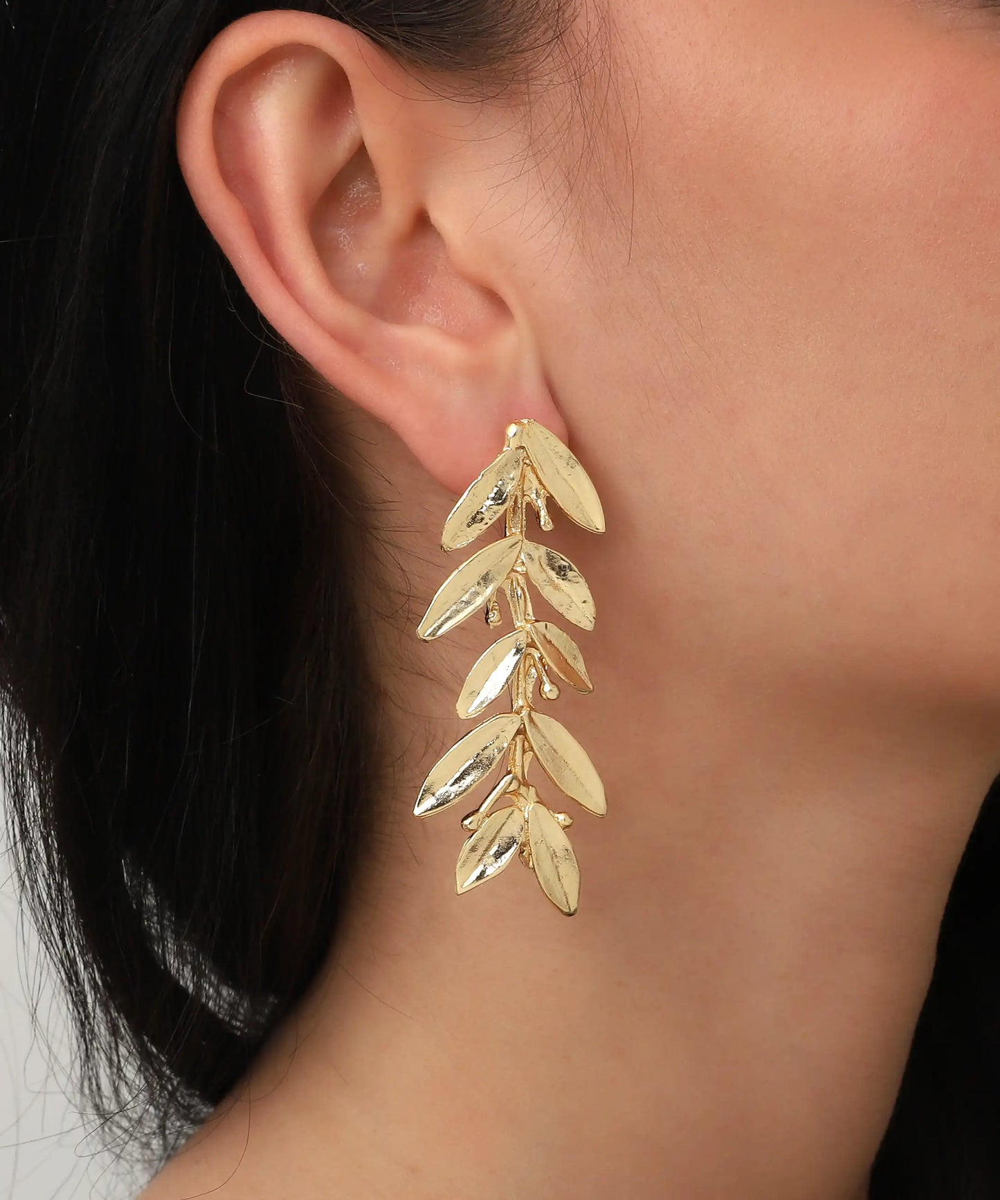 Gold Plated Leaf Earrings