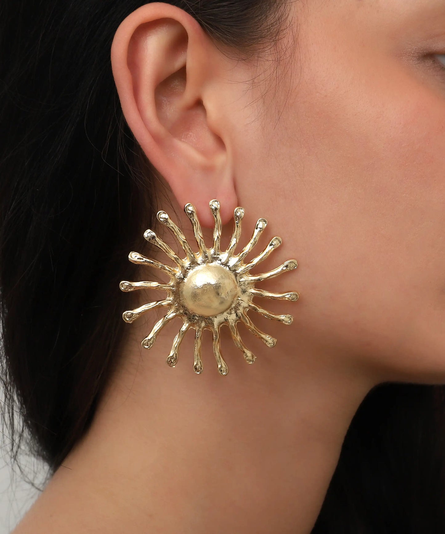 Gold Plated Sun Earrings
