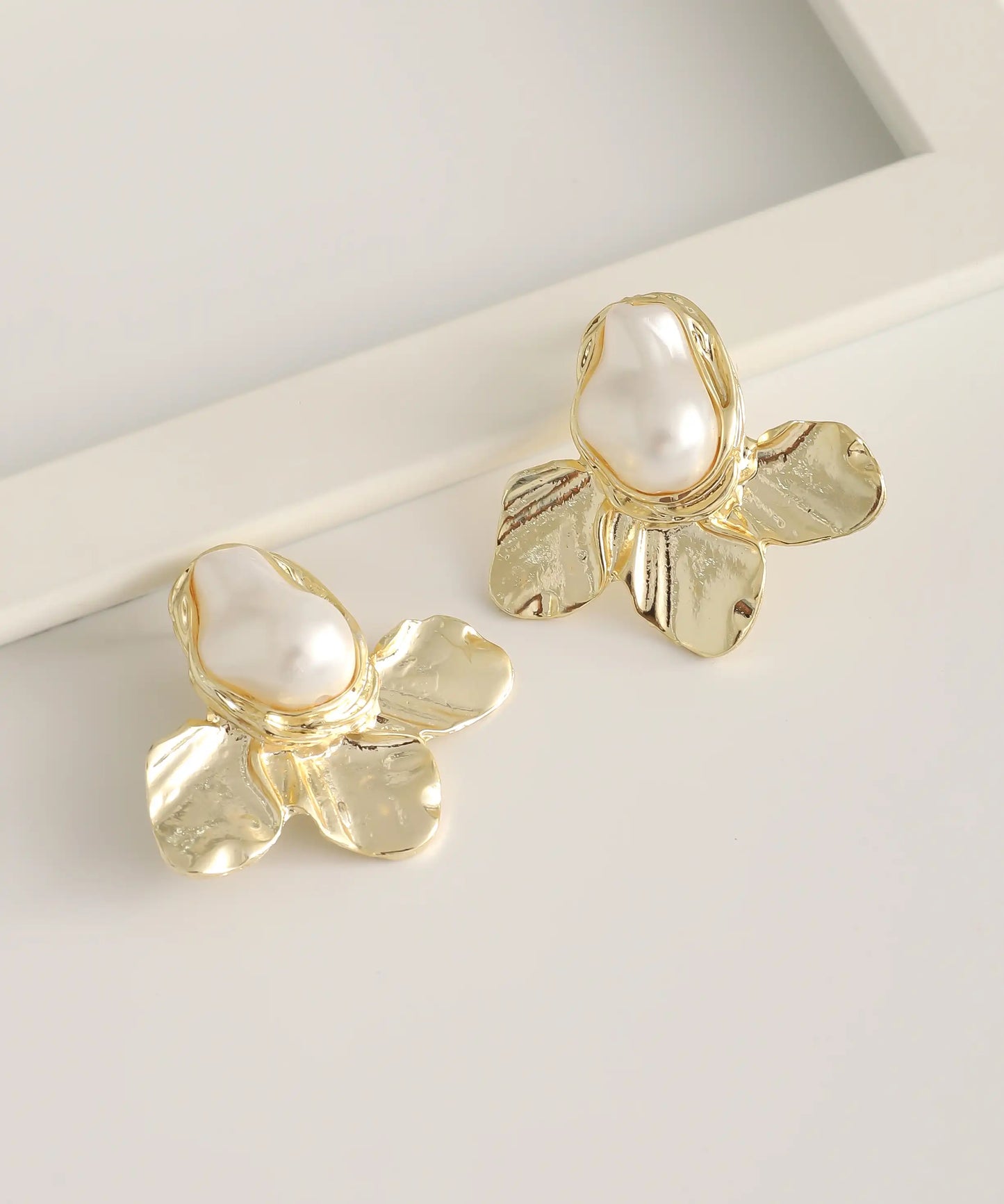 Gold Plated Pearl Earrings