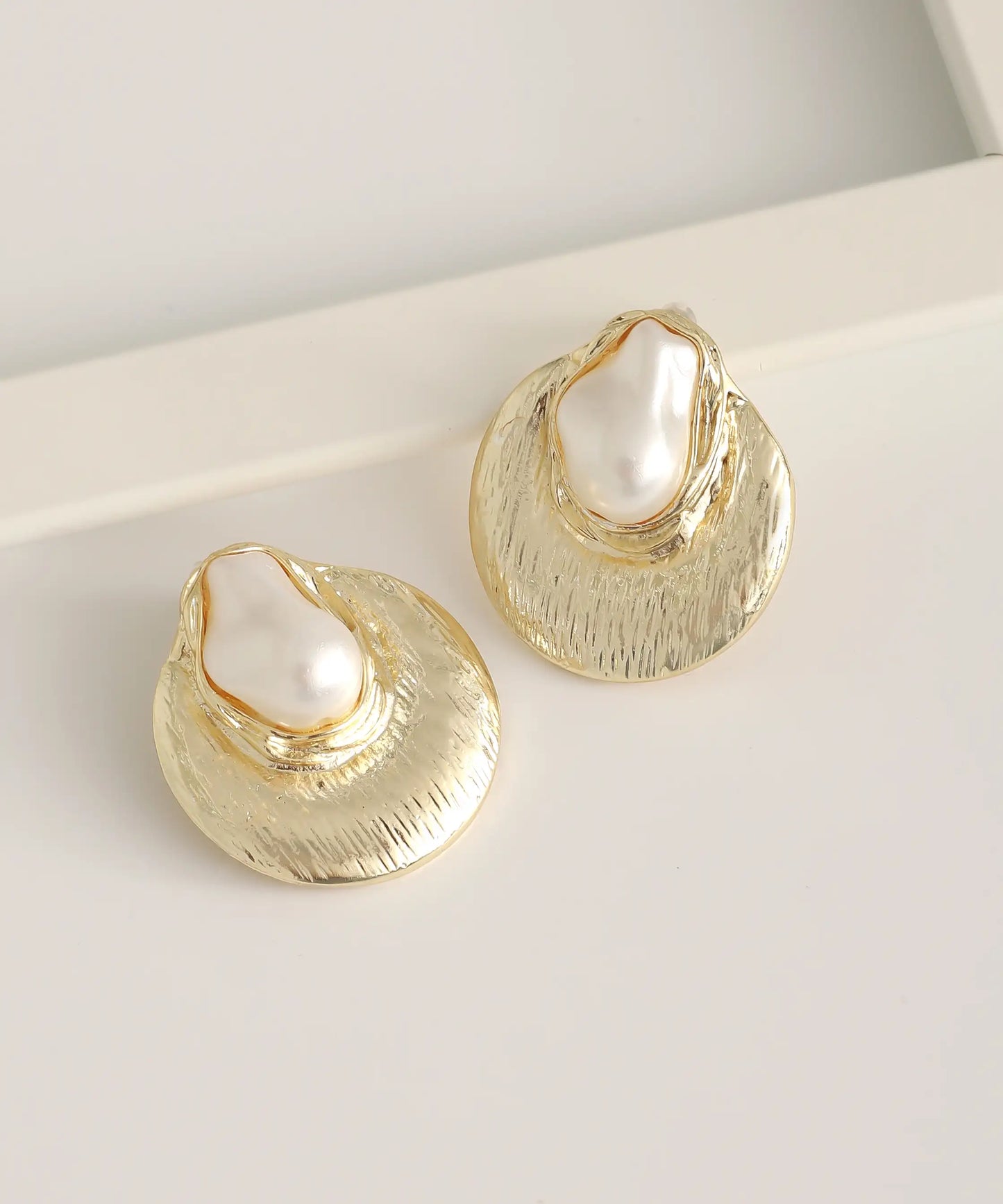 Gold Plated Pearl Earrings