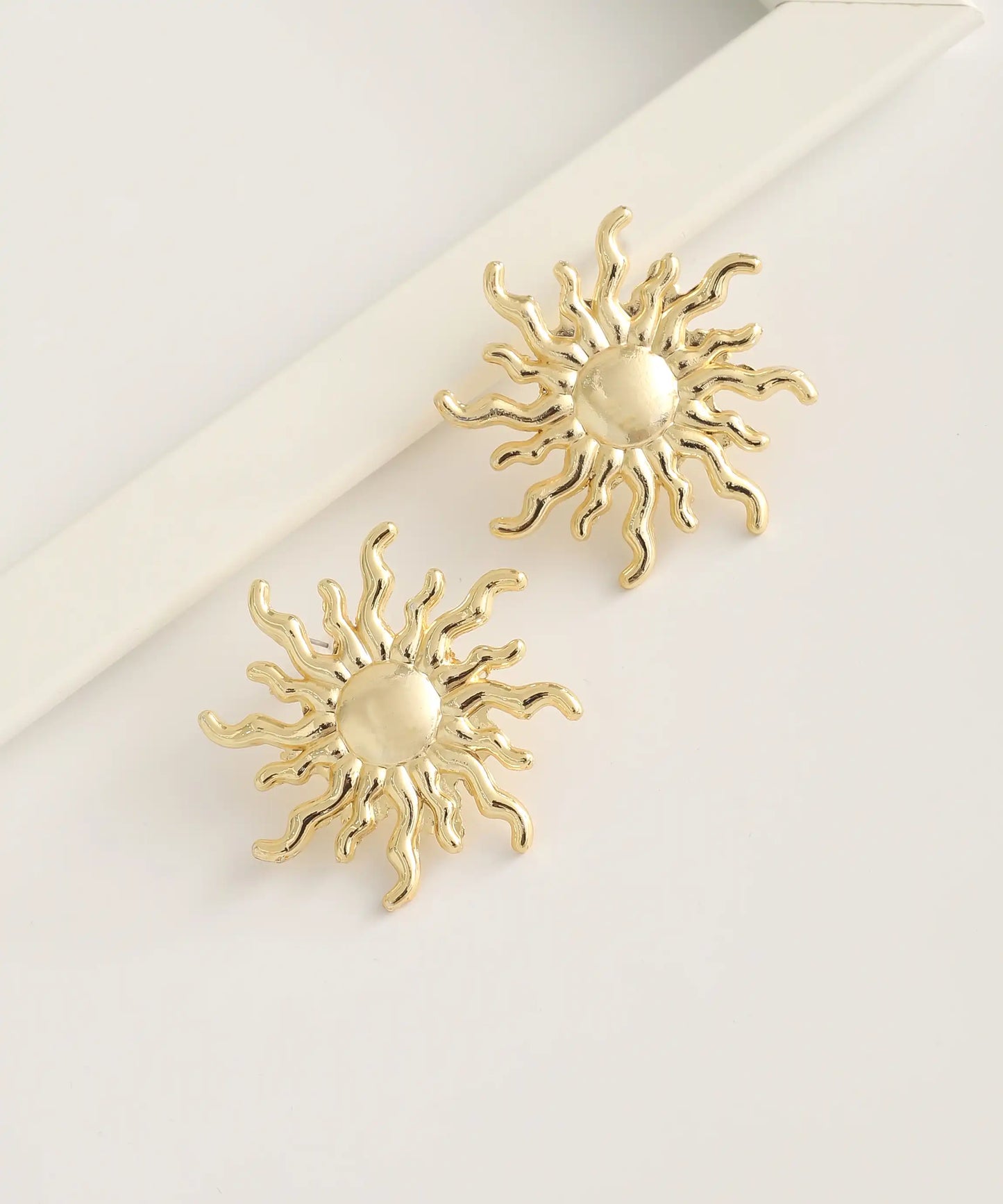 Gold Plated Sun Earrings