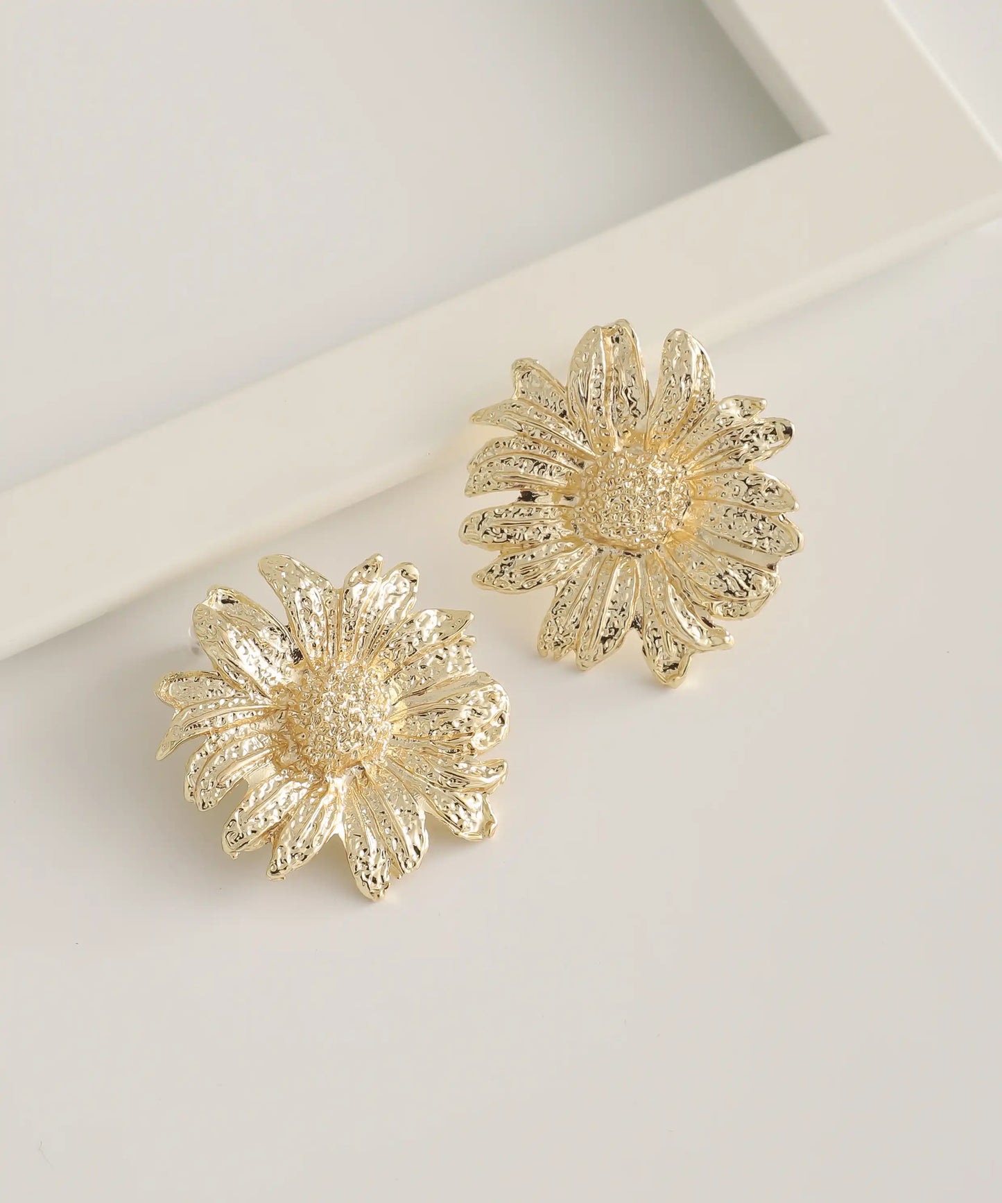 Gold Plated Flower Earrings