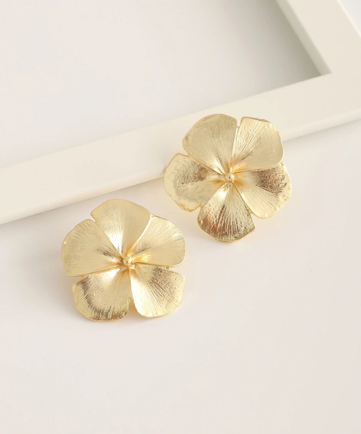 Gold Plated Flower Earrings
