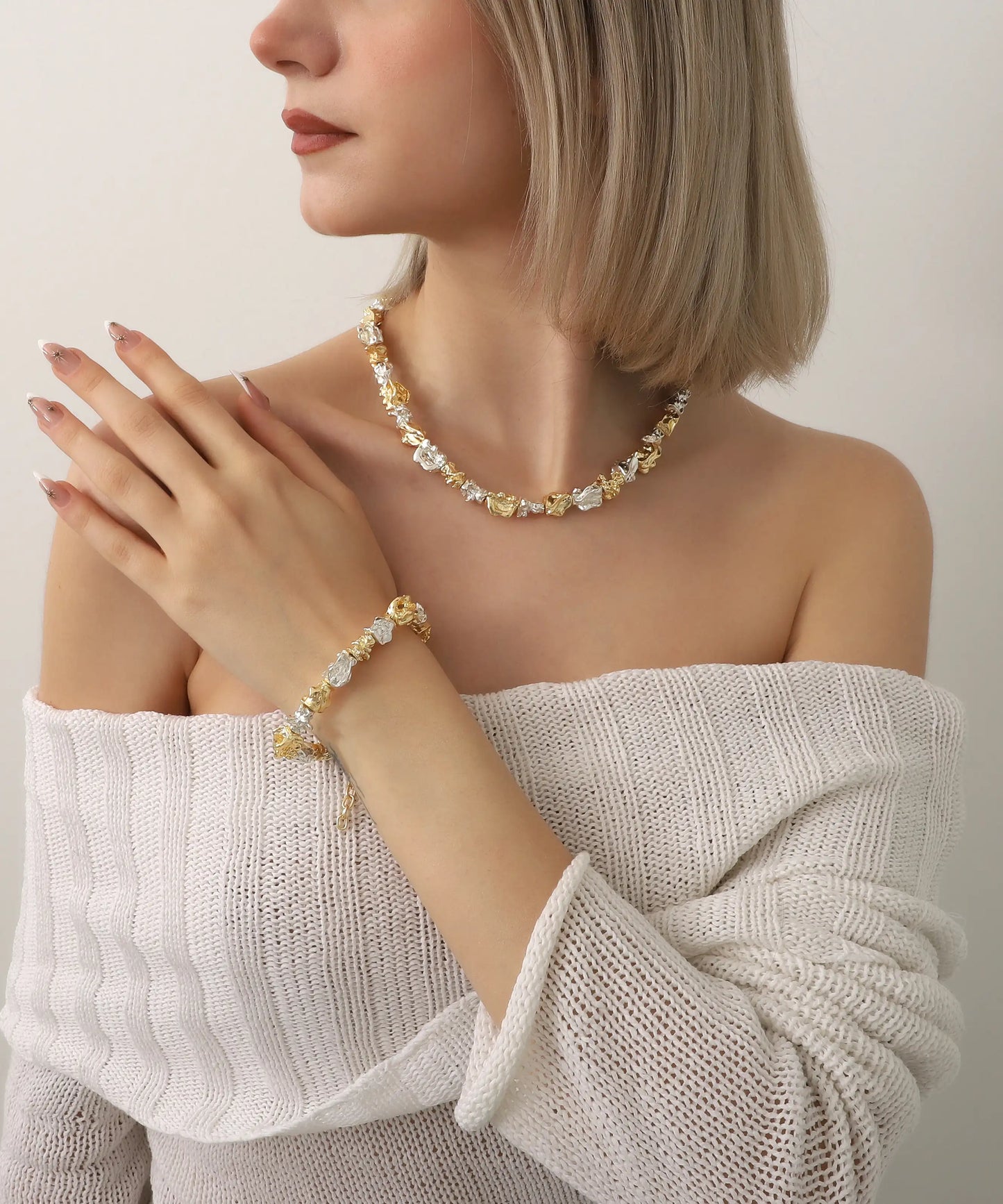 Gold And Silver Plated Jewelry Set