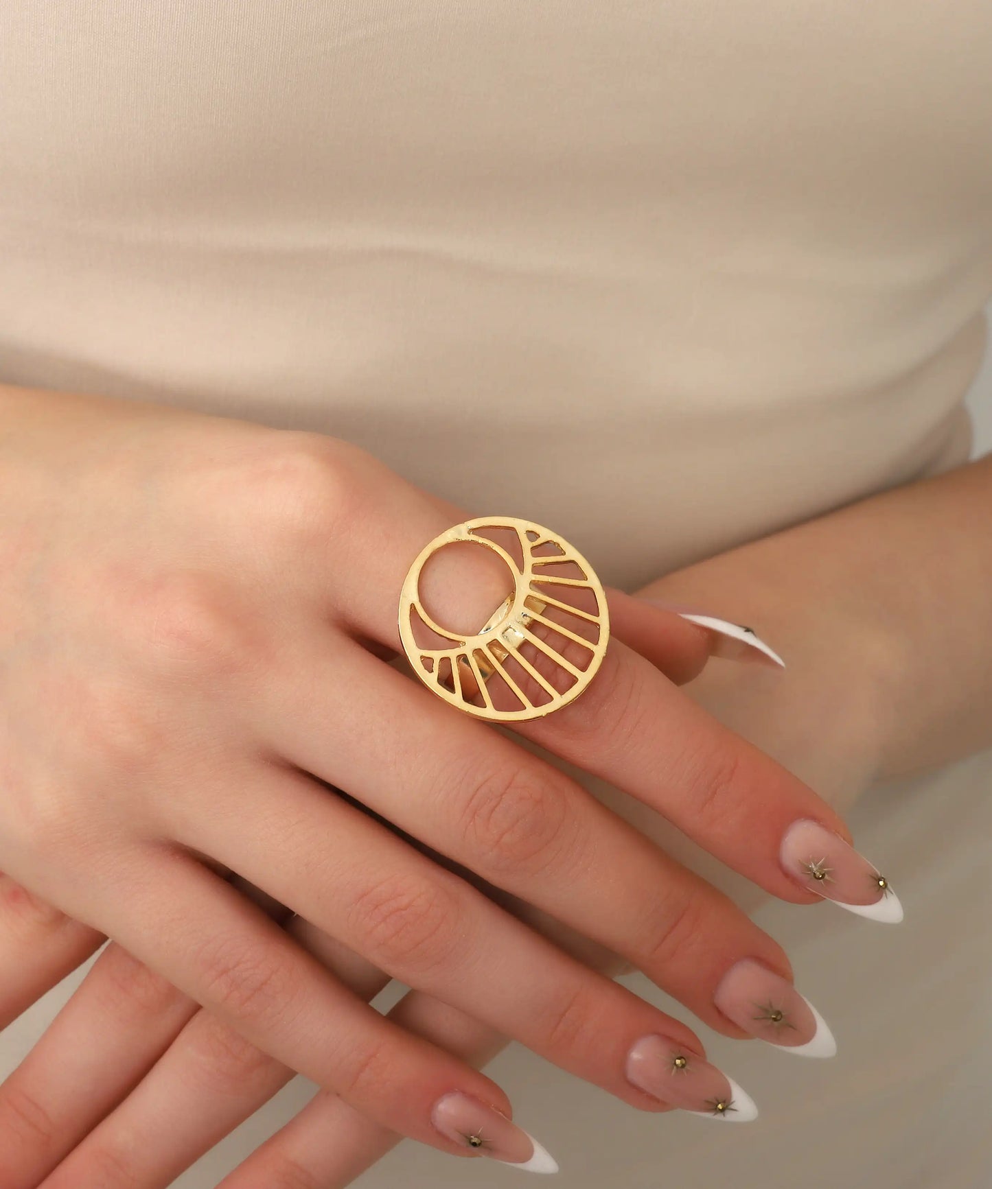 Gold Plated Abstract Ring
