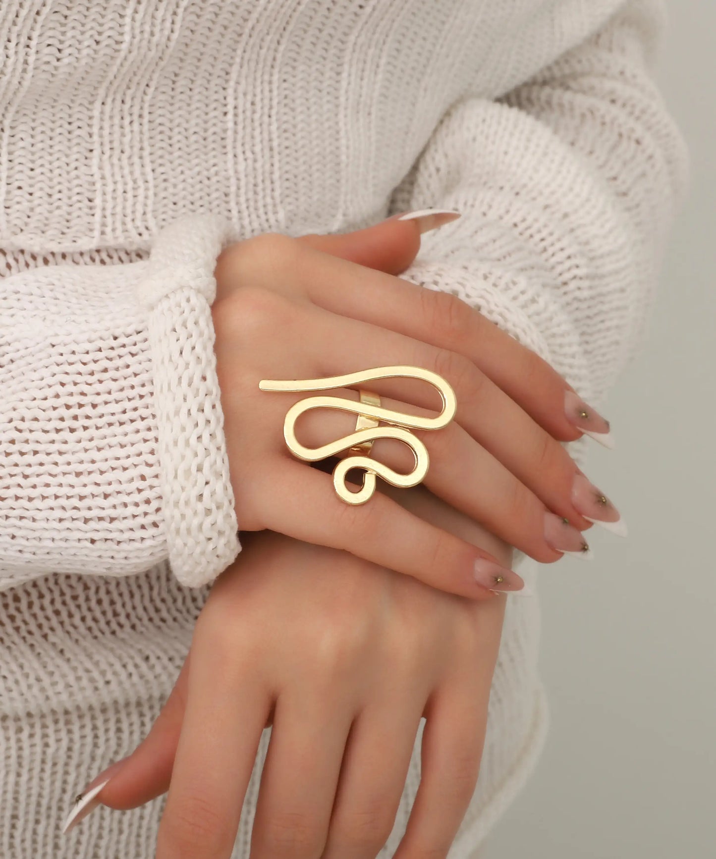 Gold Plated Abstract Ring