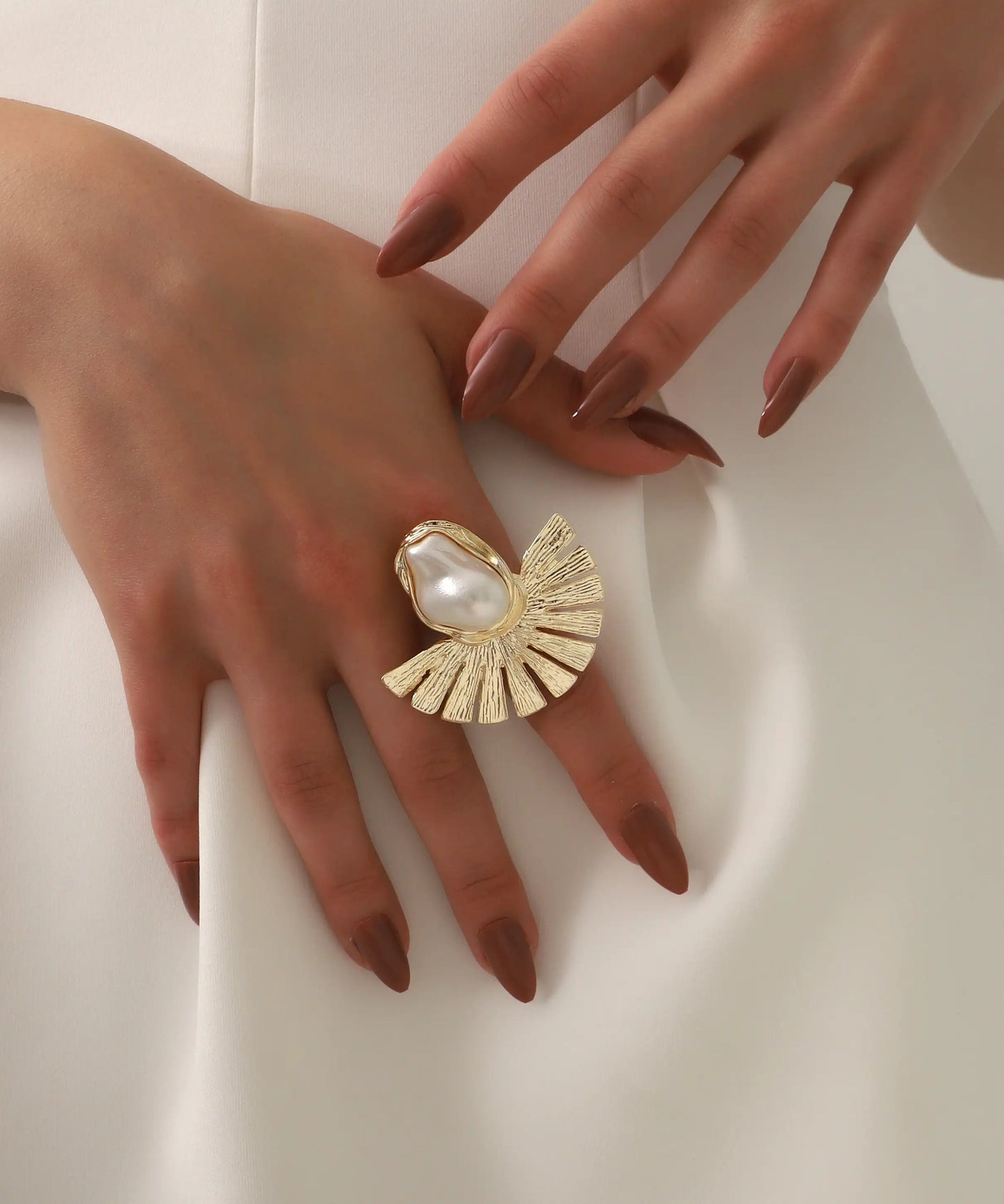 Gold Plated Pearl Ring