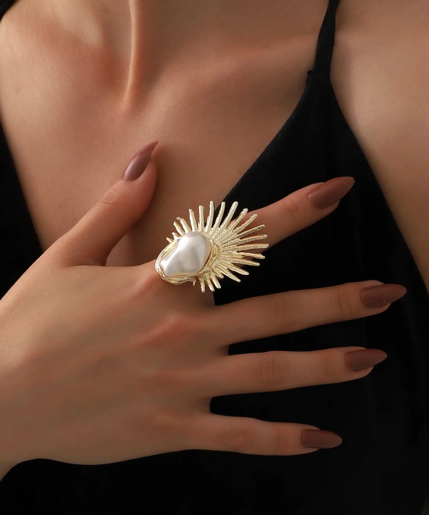 Gold Plated Pearl Ring