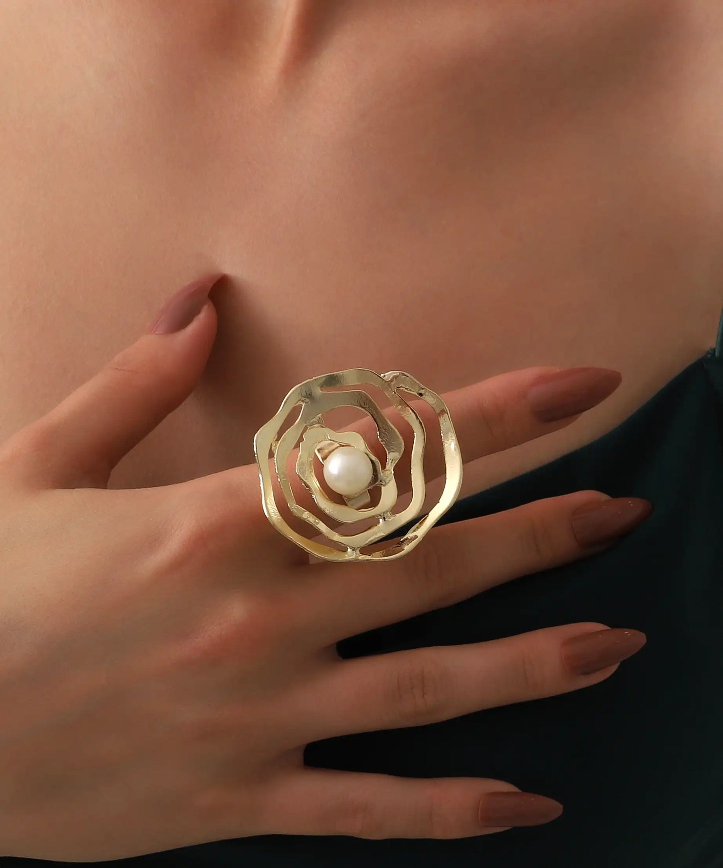 Gold Plated Pearl Ring