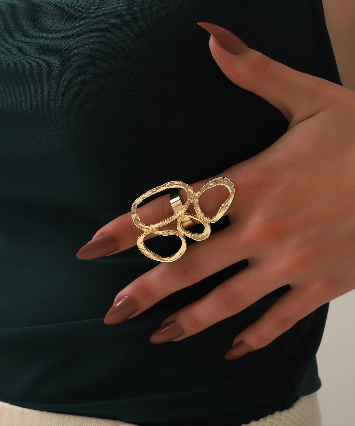Gold Plated Abstract Ring