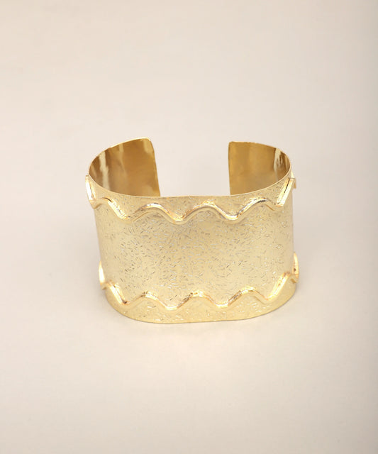 Gold Plated Curved Cuff Bracelet