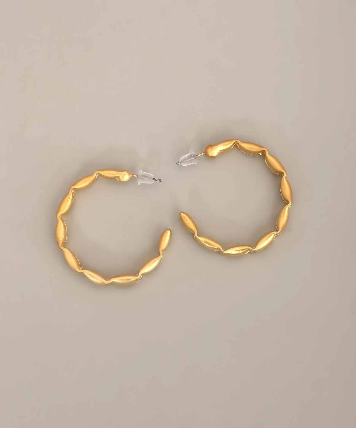 Textured Organic Gold Hoop Earrings