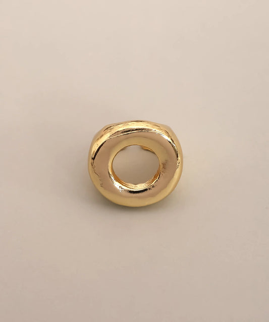 Gold Plated Minimal Circle Statement Ring Adjustable