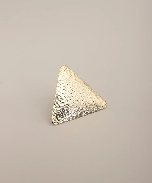 Minimalist Hammered Triangle Statement Ring Gold Adjustable
