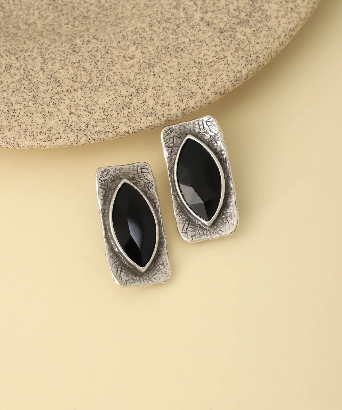 Minimal Gold Pink Geometric Earrings