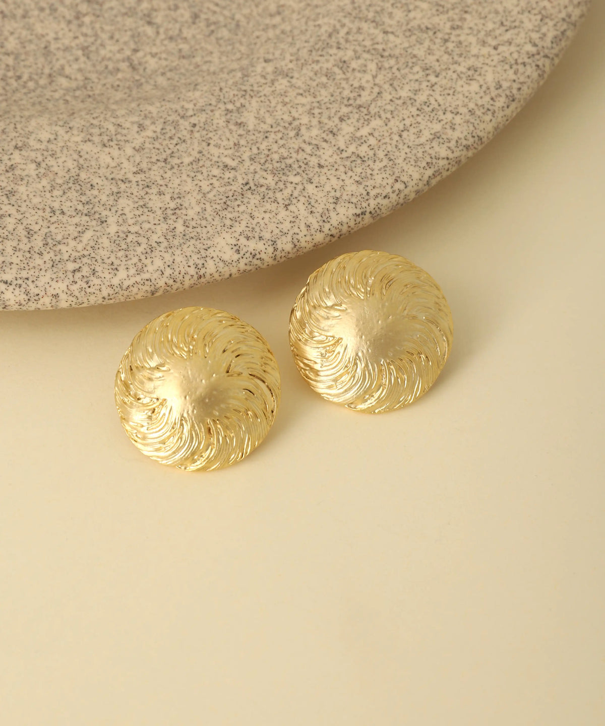 Vintage Swirl Gold Stud Earrings