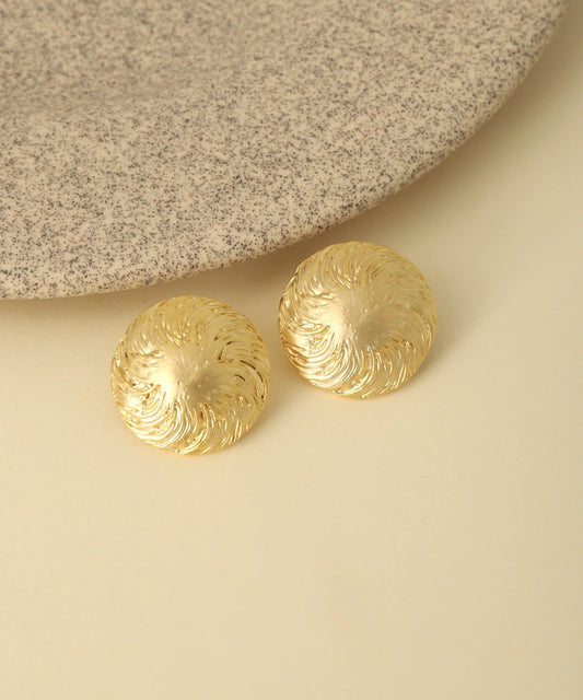 Vintage Swirl Gold Stud Earrings
