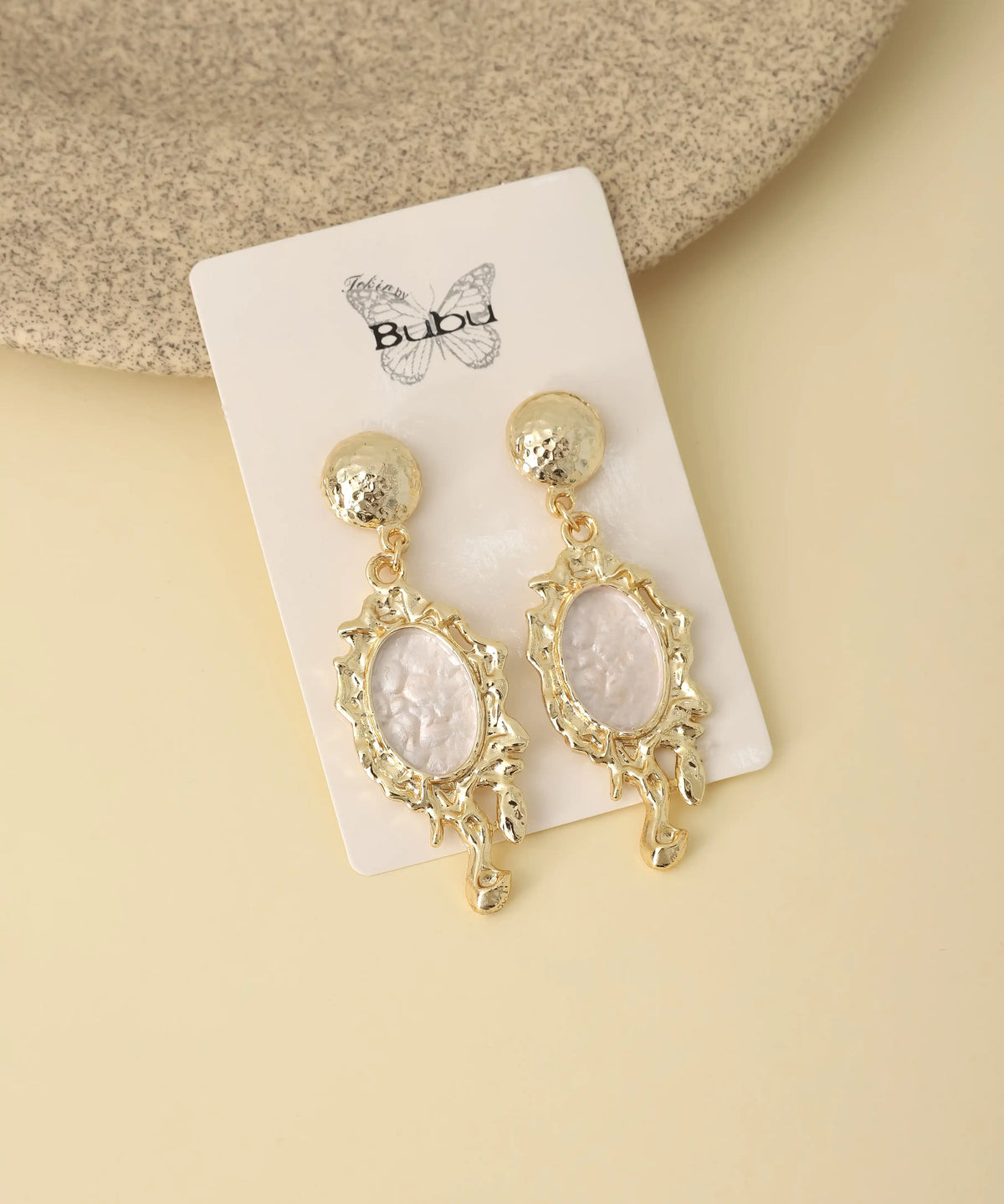 Baroque Pearl Gold Statement Earrings