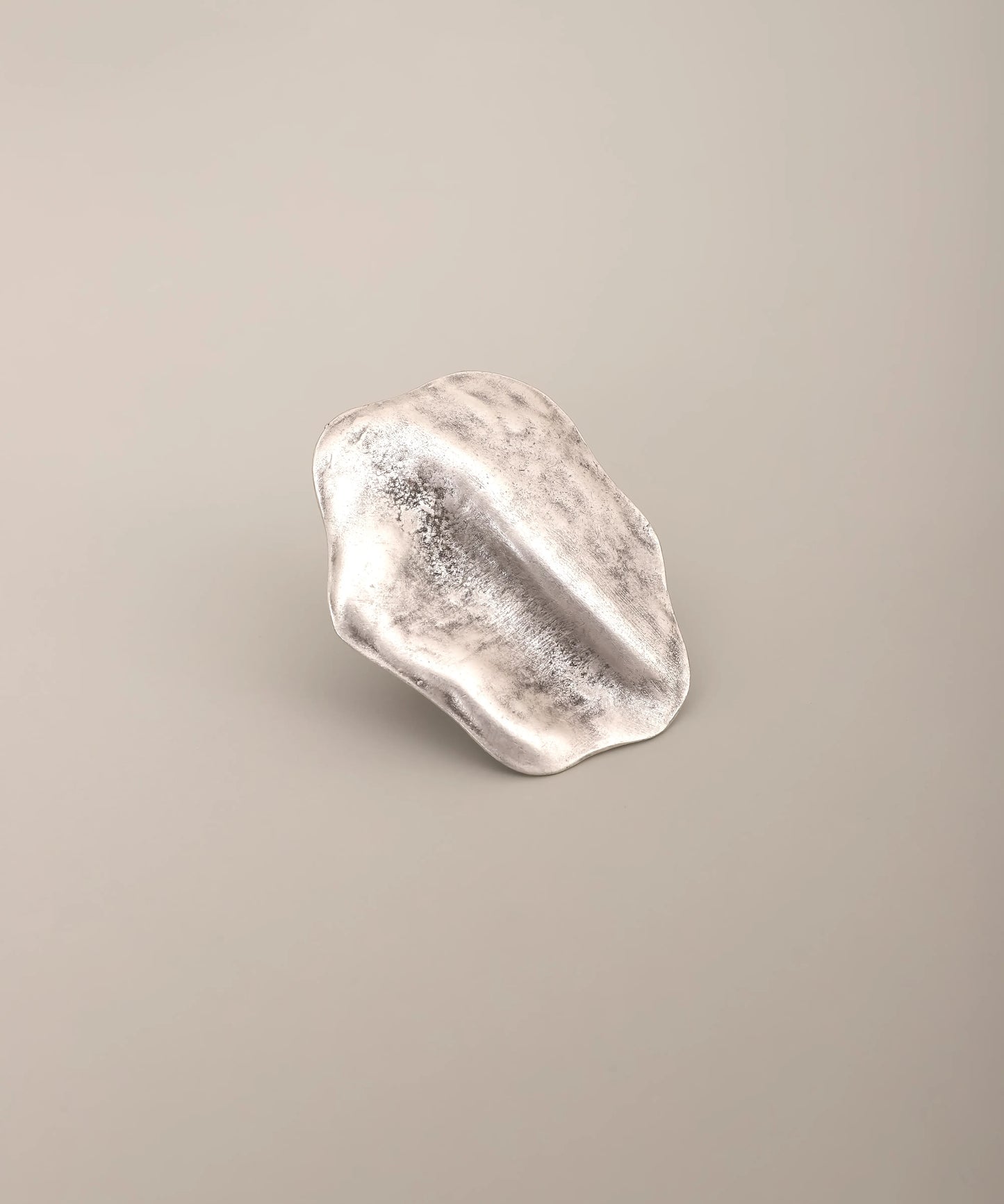 Organic Silver Textured Statement Ring