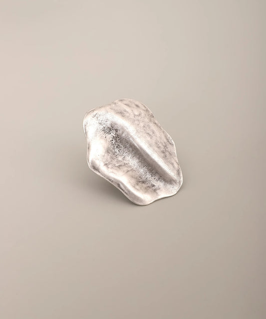 Organic Silver Textured Statement Ring